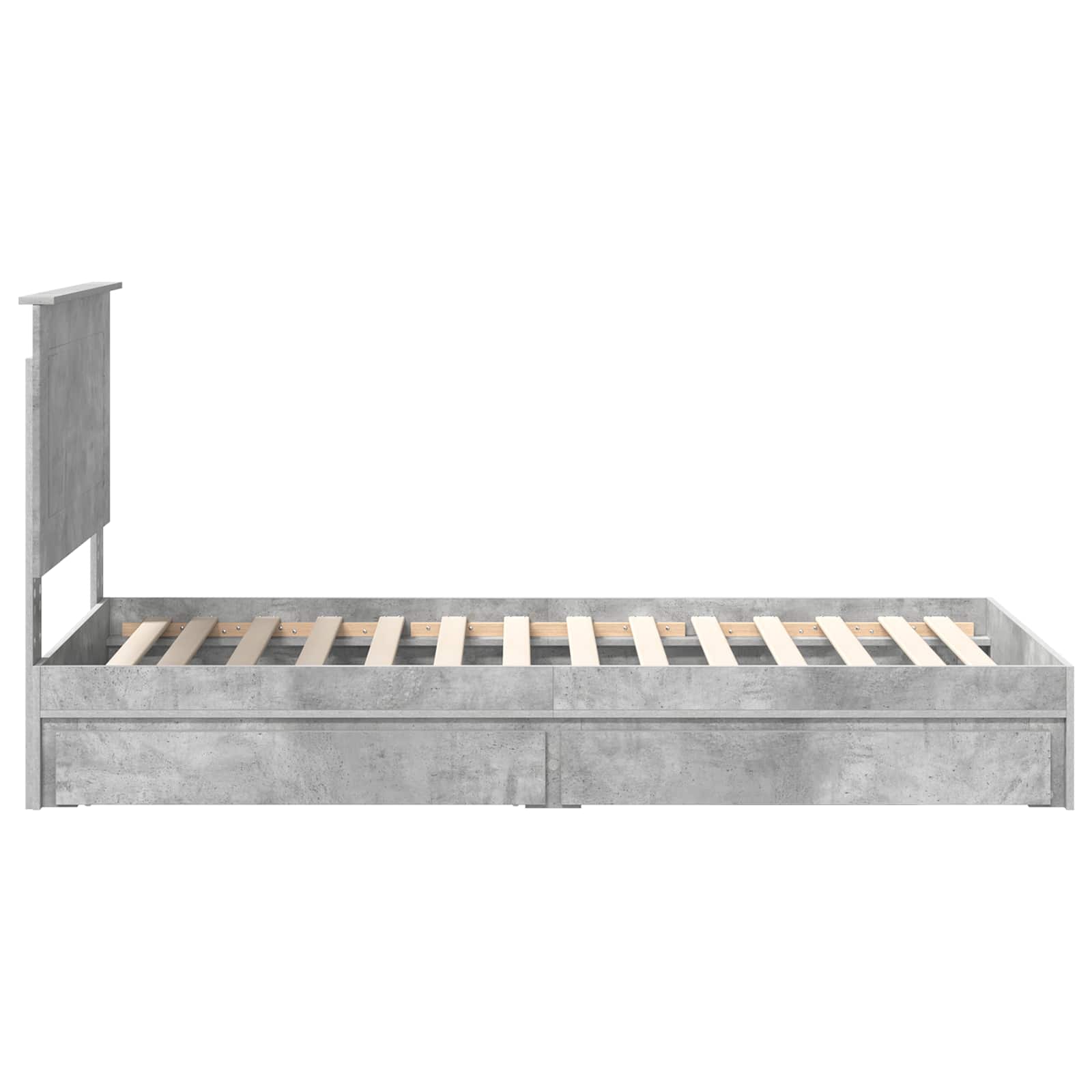 Krevet s od storage Betonski sivi 90 x 190 cm Konstruirano drvo