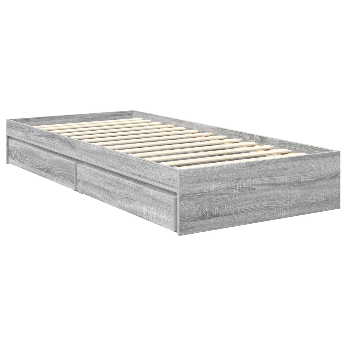 Krevet s od storage Siva Sonoma 90 x 190 cm Konstruirano drvo