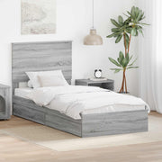 Krevet s od storage Siva Sonoma 90 x 200 cm Konstruirano drvo