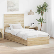 Krevet s od storage Sonoma hrast 75 x 190 cm Konstruirano drvo