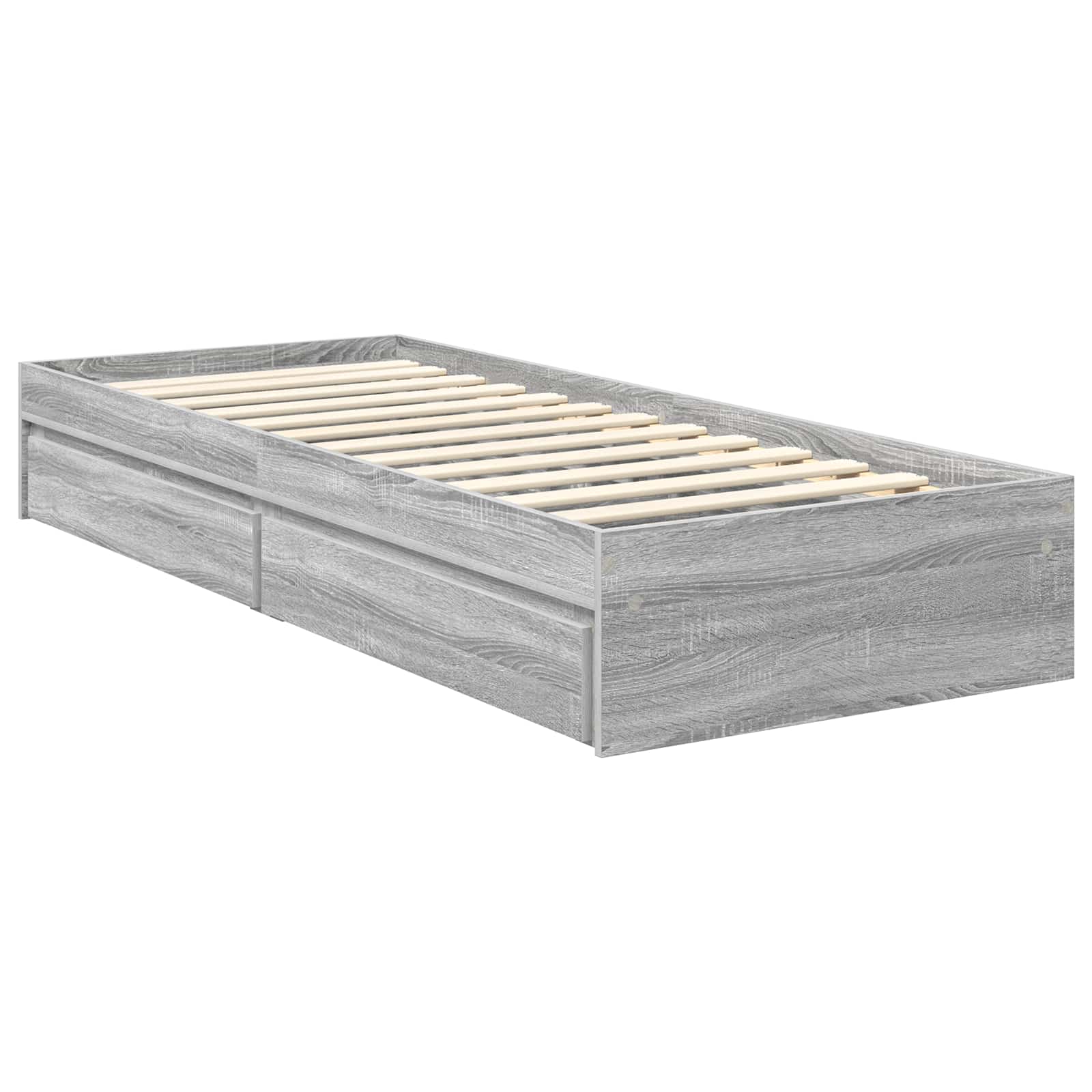 Krevet s od storage Siva Sonoma 75 x 190 cm Konstruirano drvo