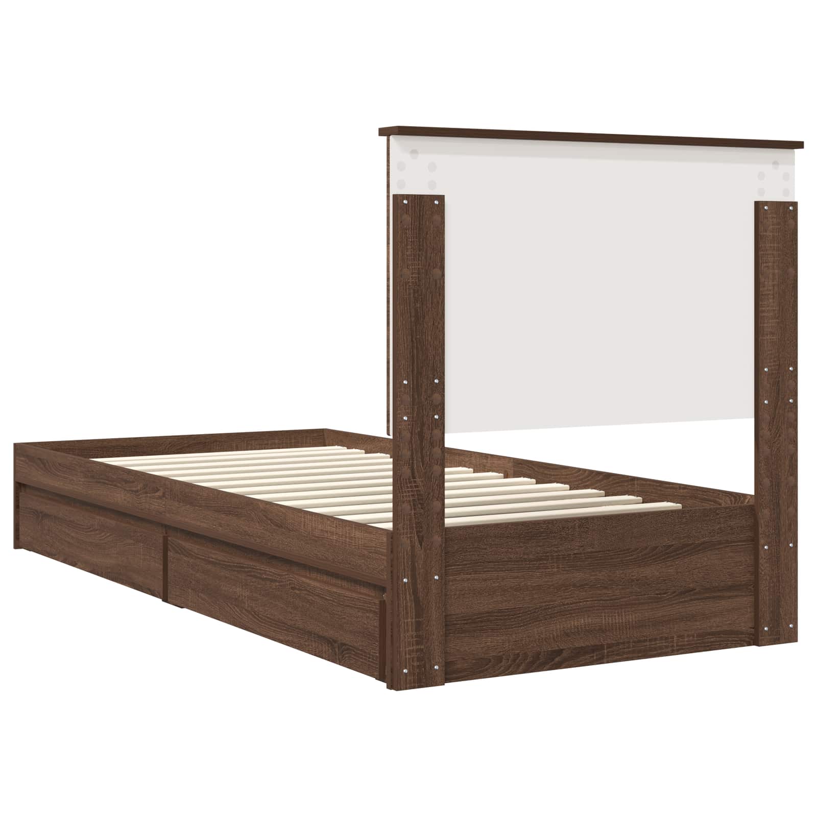 Krevet s od storage Smeđi hrast 75 x 190 cm Konstruirano drvo