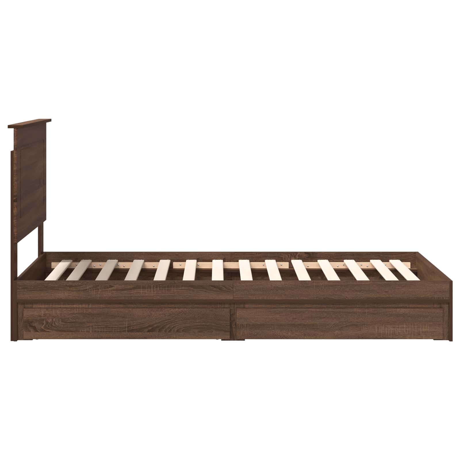 Krevet s od storage Smeđi hrast 75 x 190 cm Konstruirano drvo