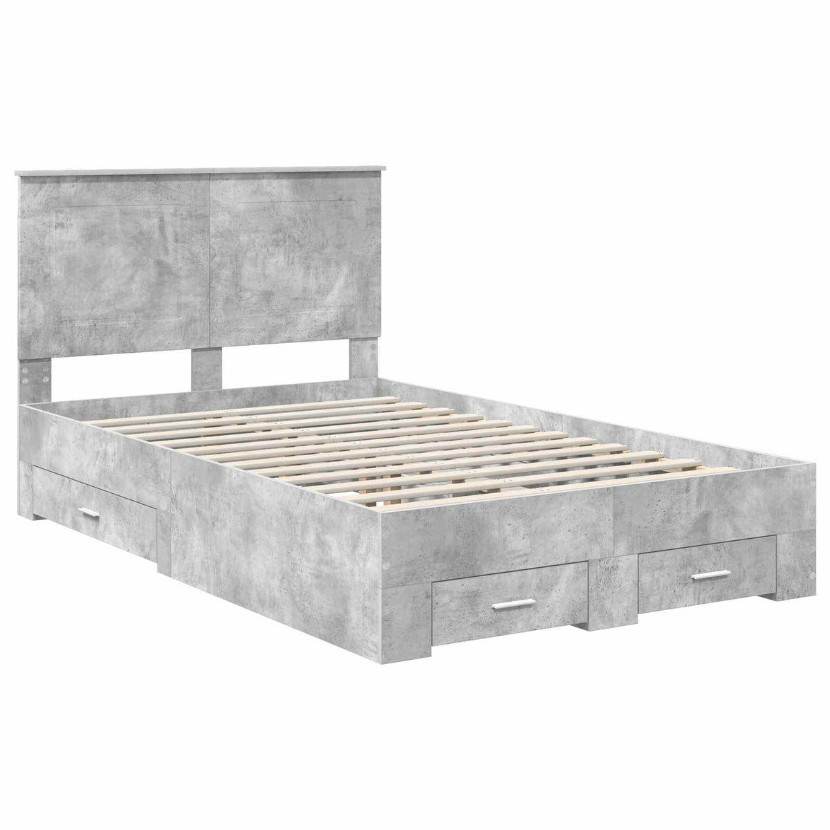 Krevetna konstrukcija s ladicama Betonski sivi 135 x 190 cm