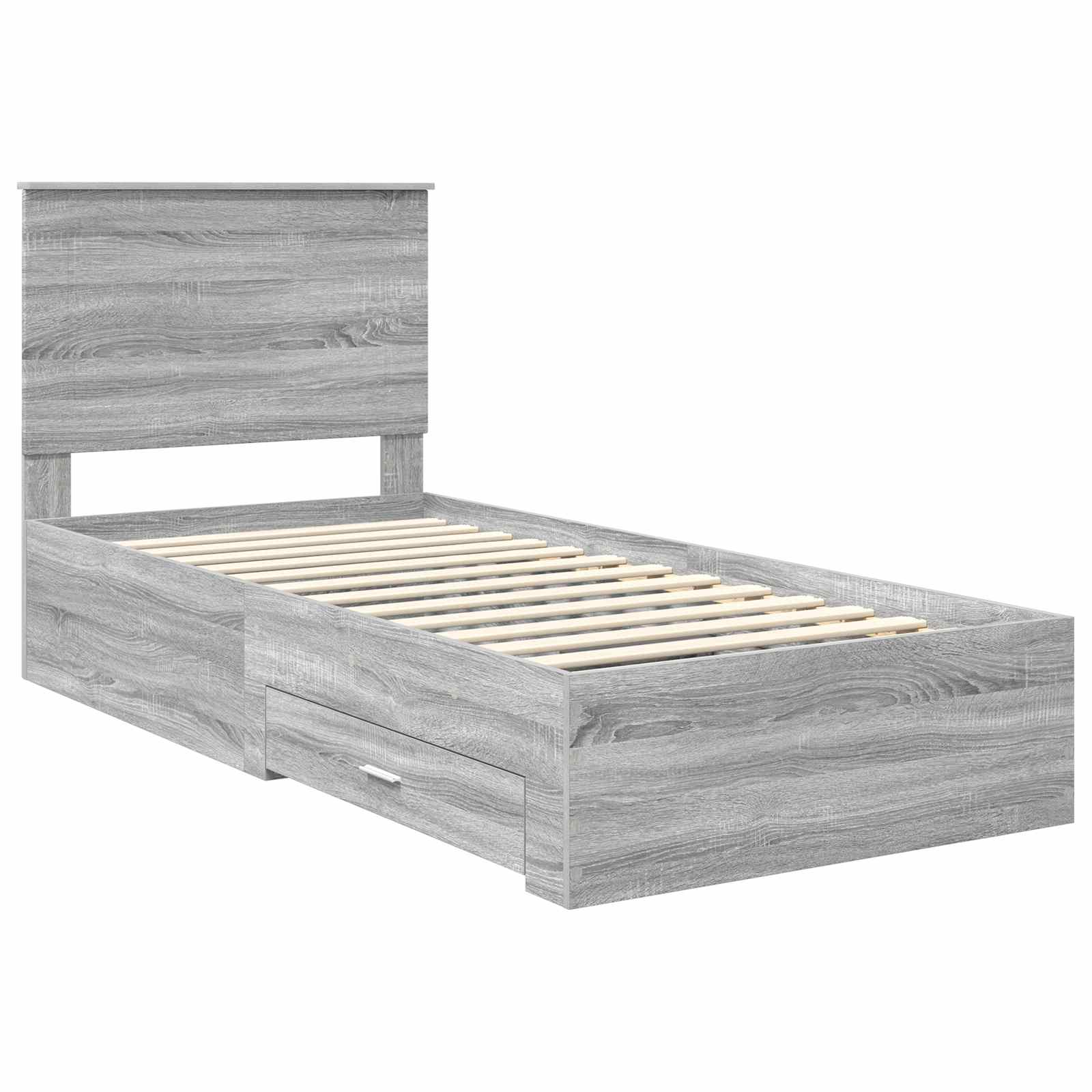 Krevetna konstrukcija Siva Sonoma 90 x 190 cm Konstruirano drvo