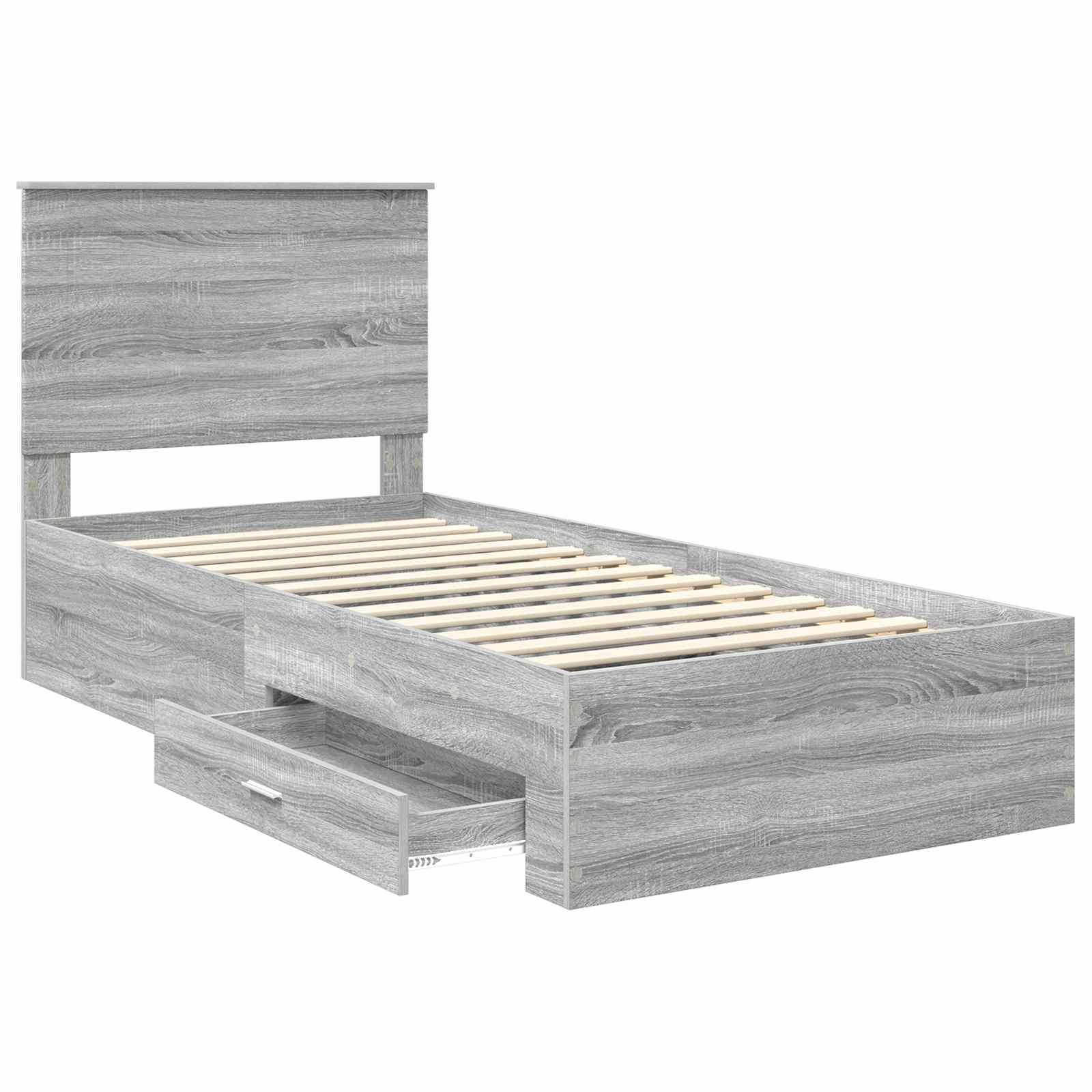 Krevetna konstrukcija Siva Sonoma 90 x 190 cm Konstruirano drvo