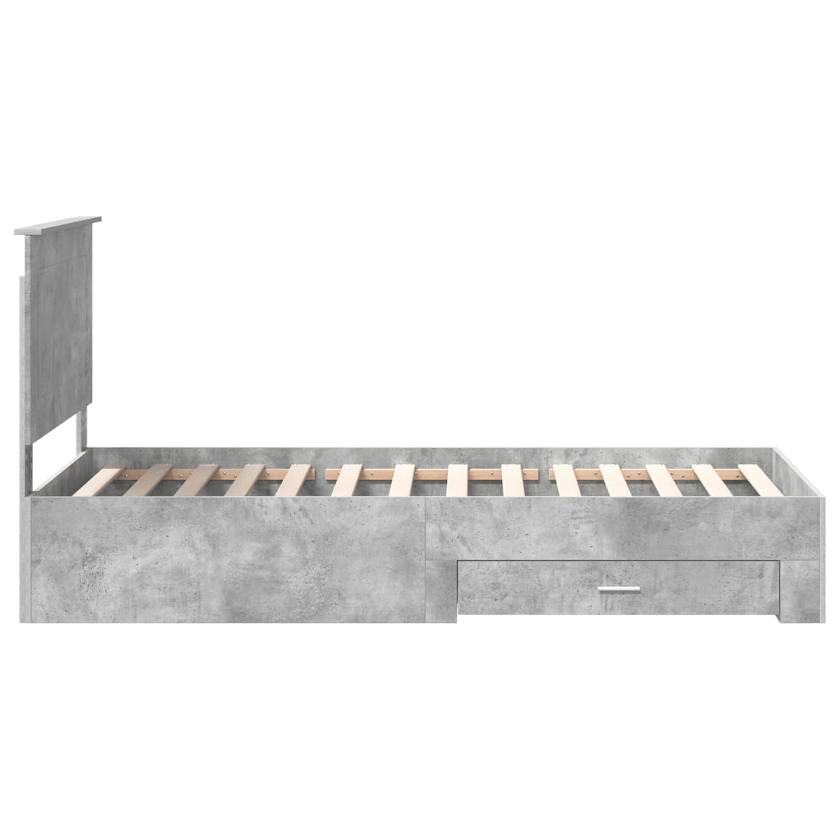 Krevetna konstrukcija s uzglavljem Betonski sivi 90 x 200 cm
