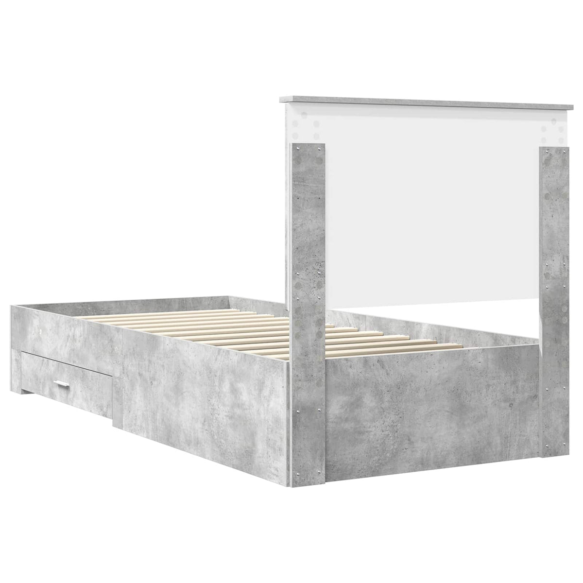 Krevetna konstrukcija Betonski sivi i srebrna 75 x 190 cm