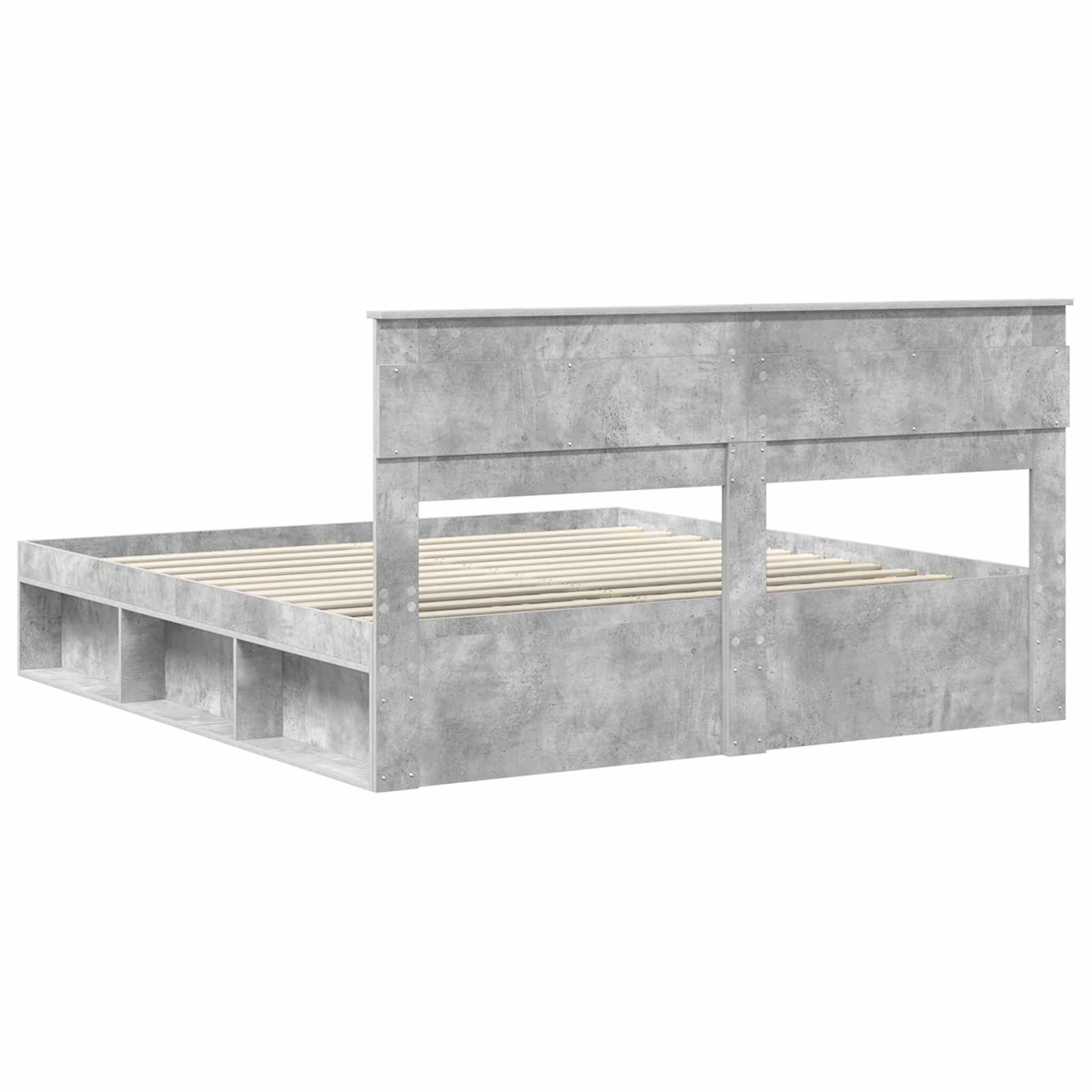 Krevetna konstrukcija Beton 180 x 200 cm Čvrsto borovo drvo