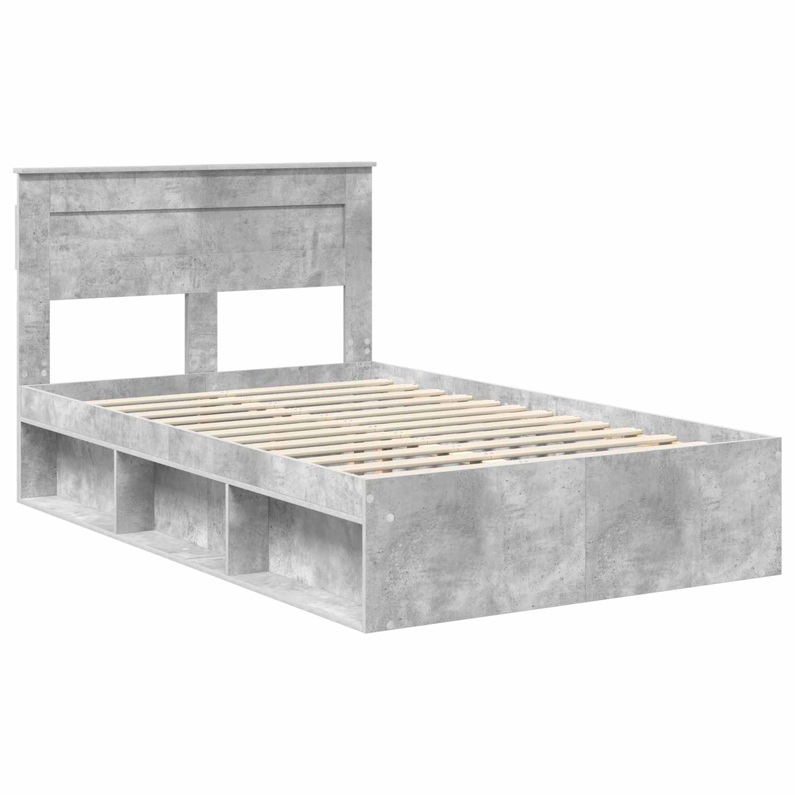 Krevetna konstrukcija s uzglavljem Betonska siva 135 x 190 cm