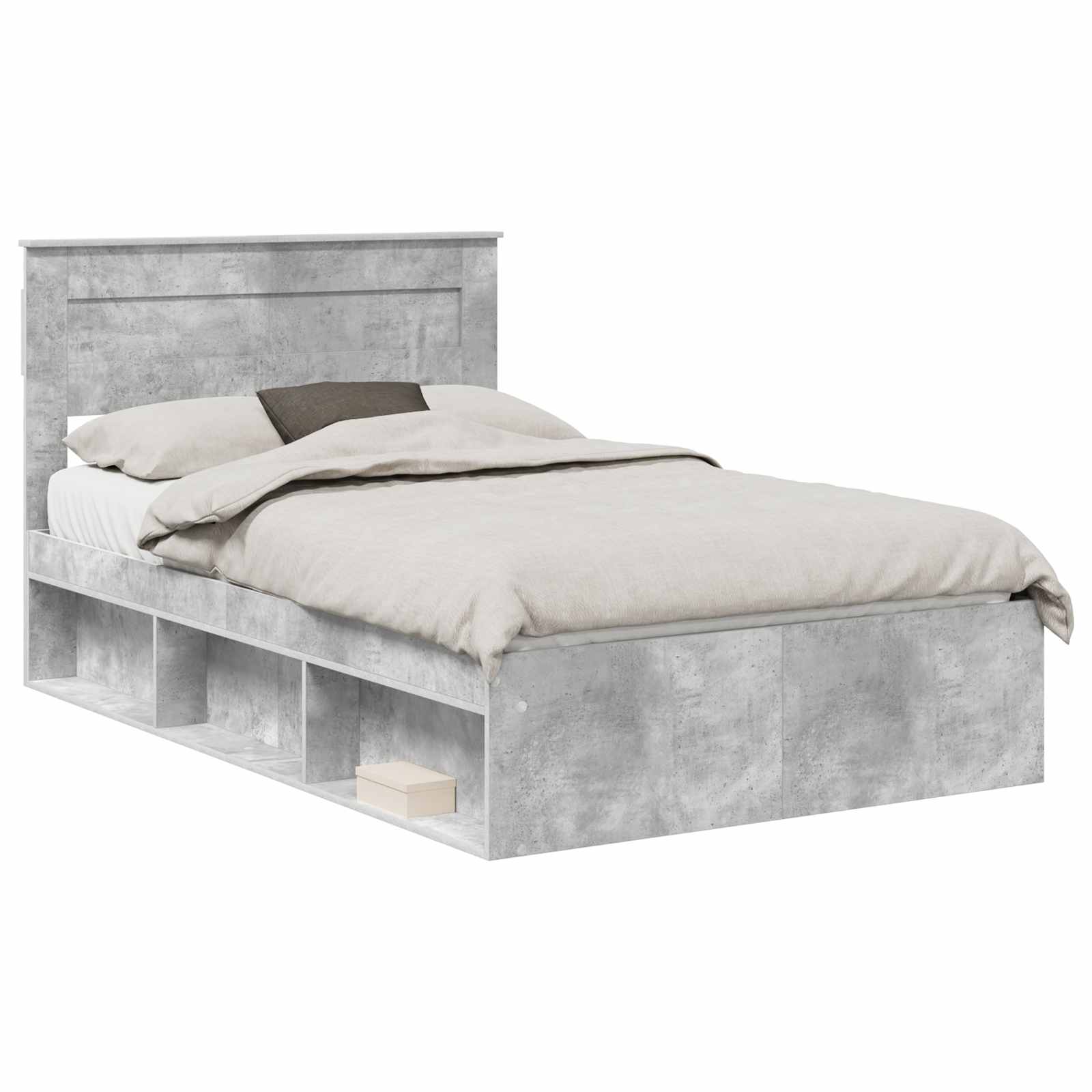 Krevetna konstrukcija Beton 120 x 200 cm Čvrsto borovo drvo