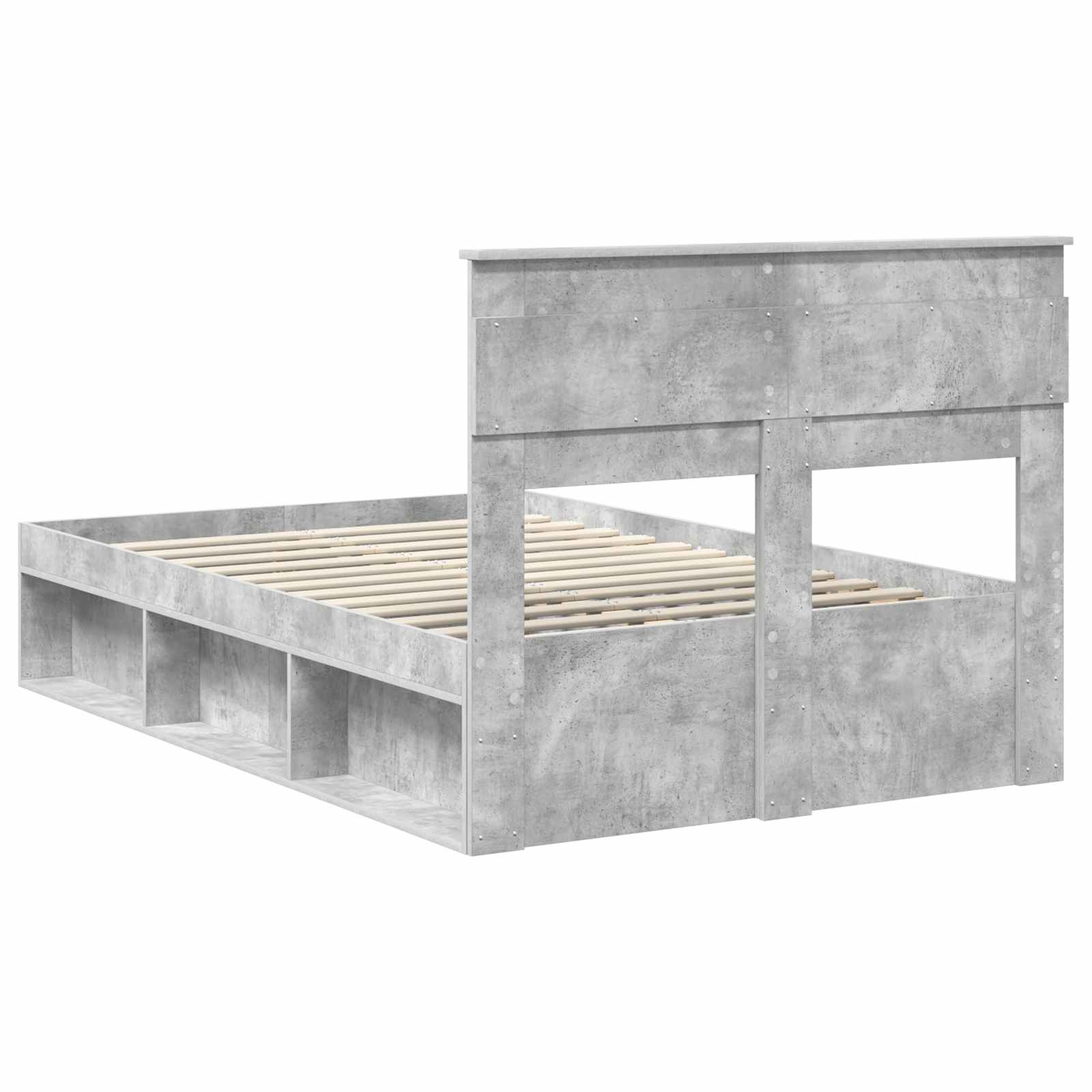Krevetna konstrukcija Beton 120 x 200 cm Čvrsto borovo drvo