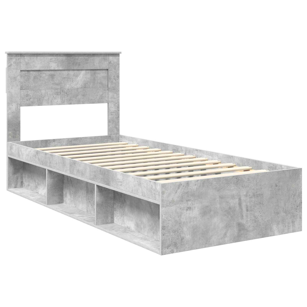 Krevetna konstrukcija s uzglavljem Betonska siva 90 x 190 cm