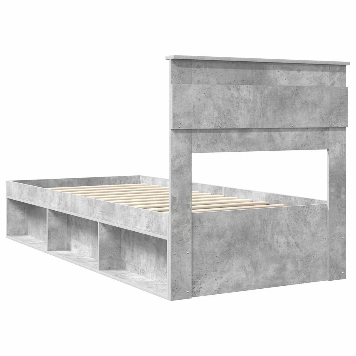 Krevetna konstrukcija s uzglavljem Betonska siva 90 x 190 cm