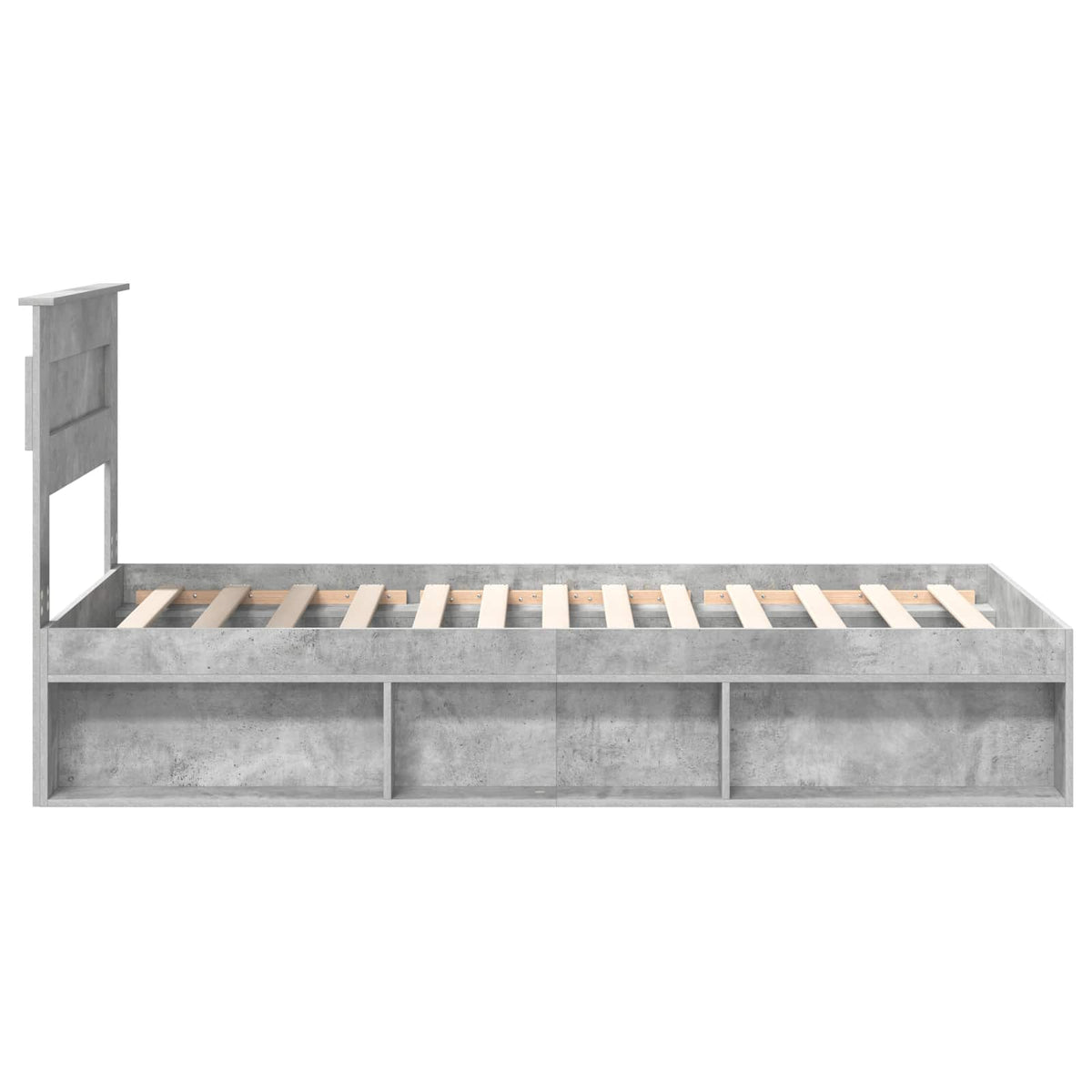Krevetna konstrukcija s uzglavljem Betonska siva 90 x 190 cm