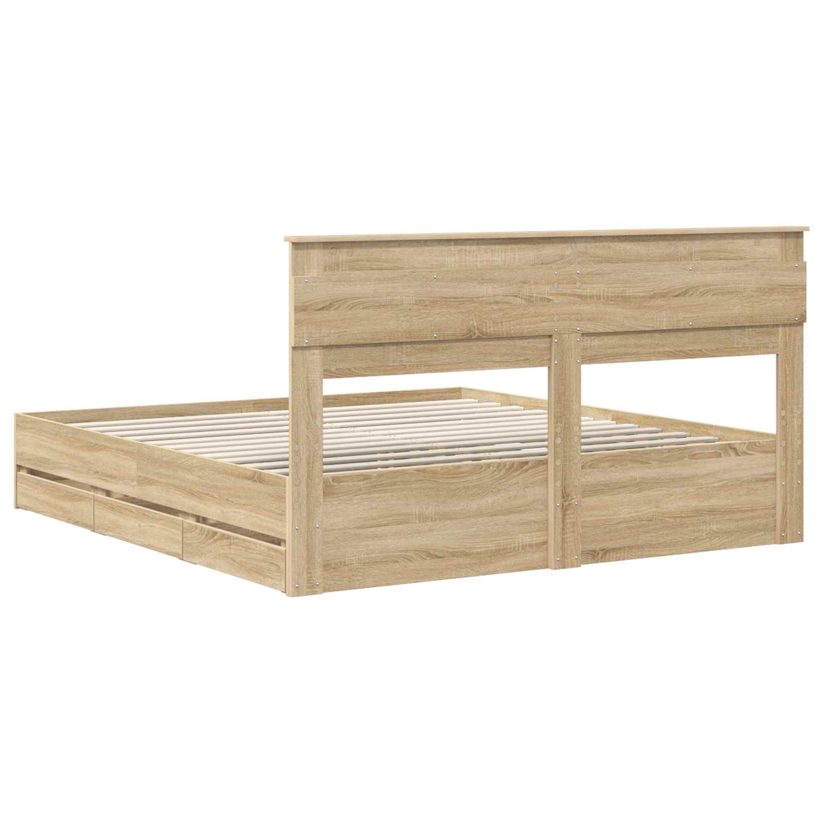 Krevetna konstrukcija s ladicama Sonoma hrast 200 x 200 cm