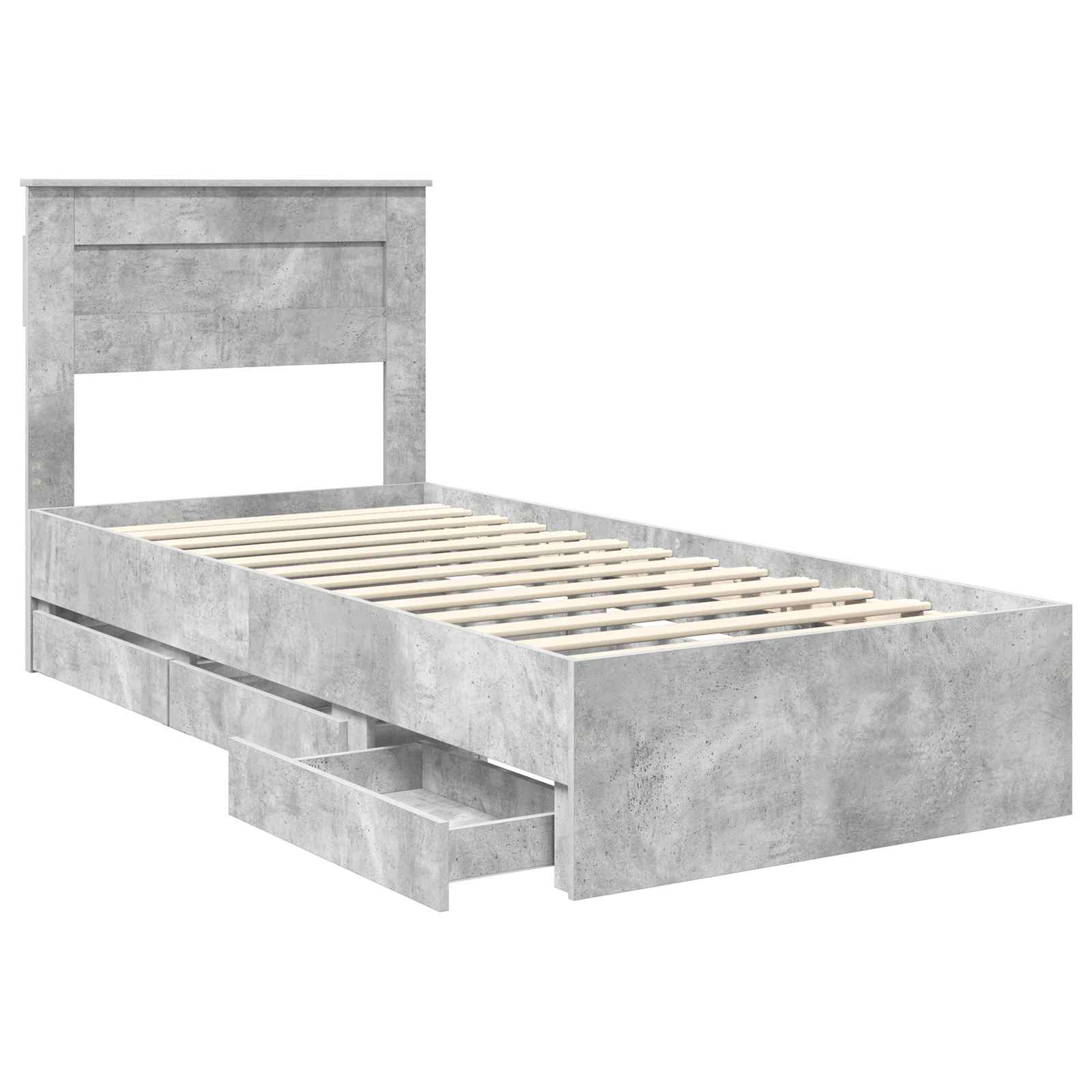 Krevetna konstrukcija s ladicama Betonski sivi 75 x 190 cm