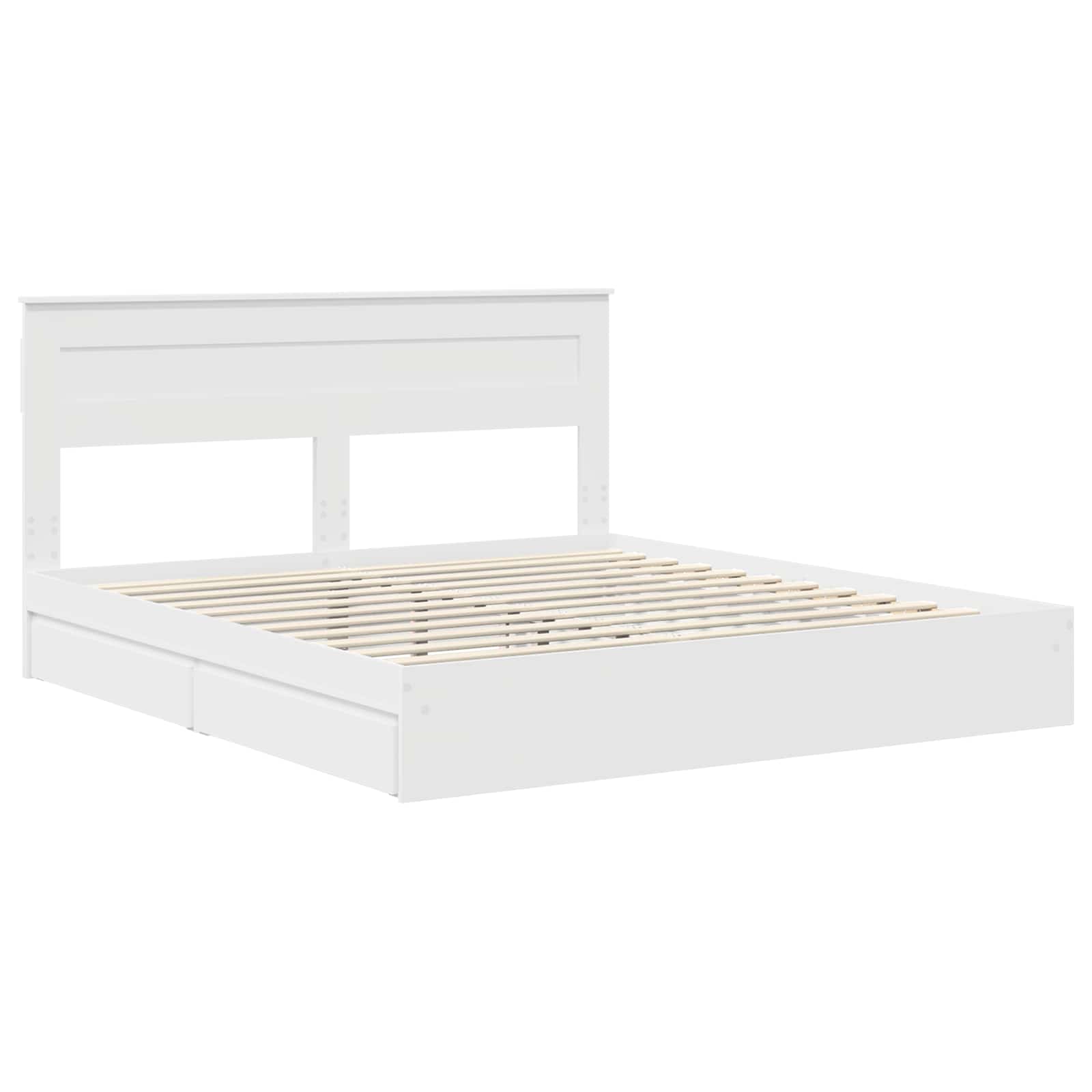Krevet s od storage Bijelo 180 x 200 cm Konstruirano drvo