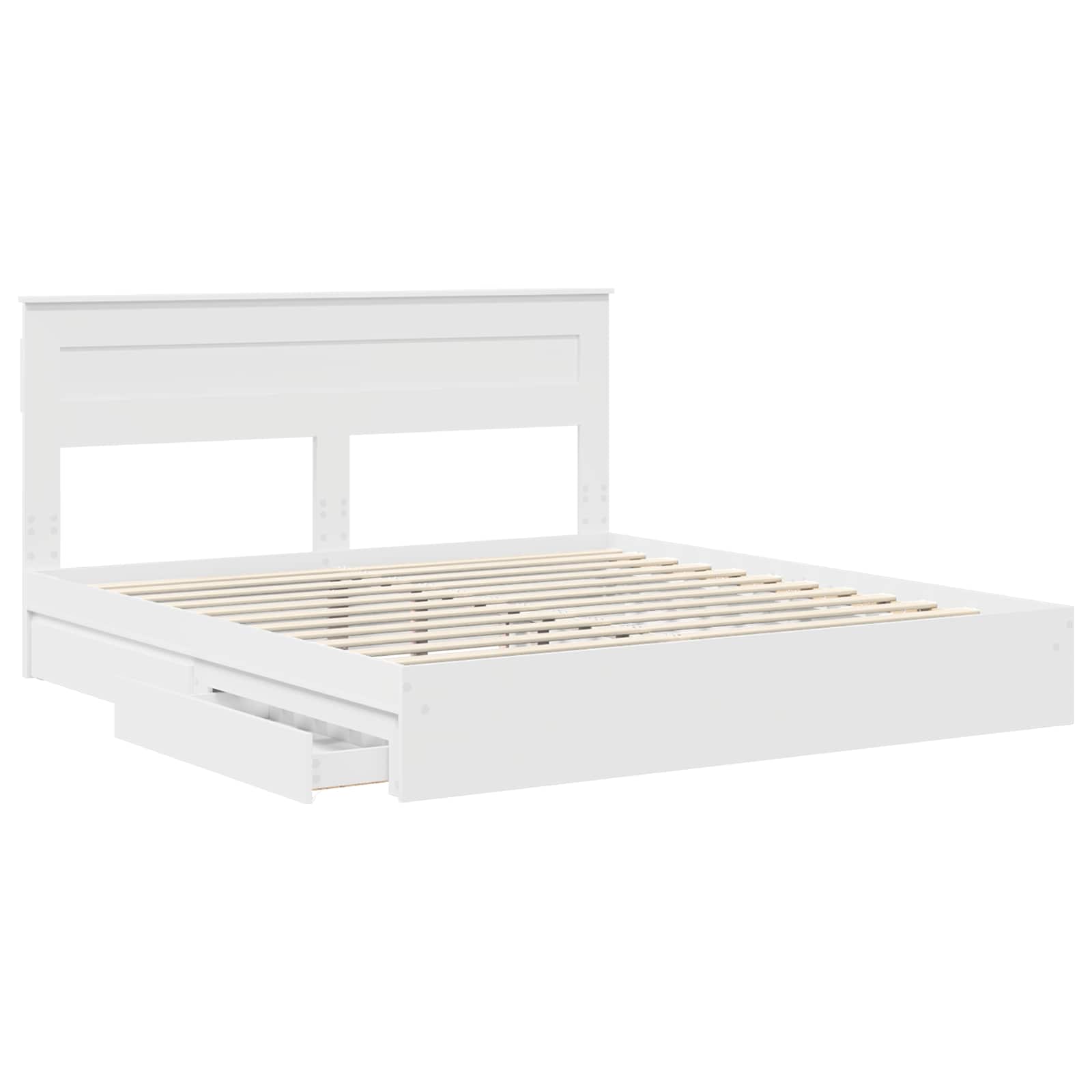 Krevet s od storage Bijelo 180 x 200 cm Konstruirano drvo