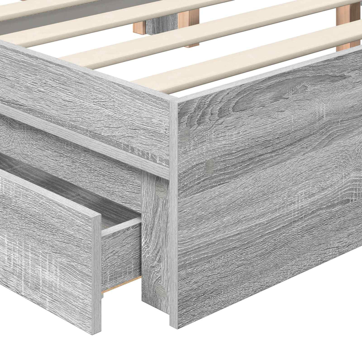 Krevet s od storage Siva Sonoma 180 x 200 cm Konstruirano drvo
