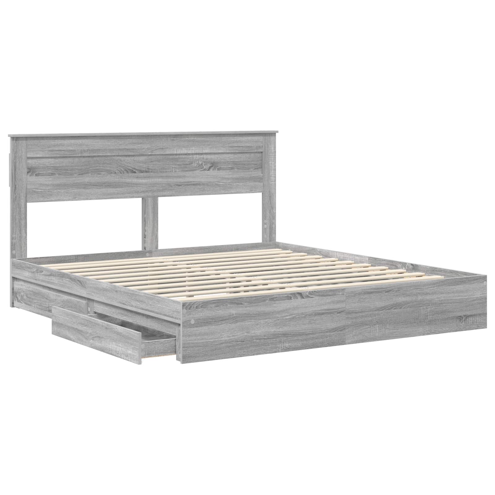 Krevet s od storage Siva Sonoma 180 x 200 cm Konstruirano drvo