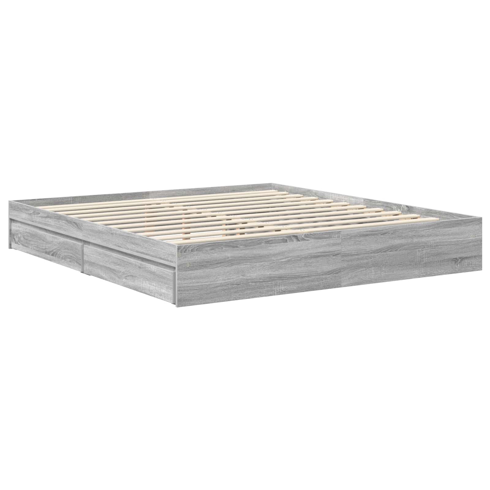Krevet s od storage Siva Sonoma 180 x 200 cm Konstruirano drvo