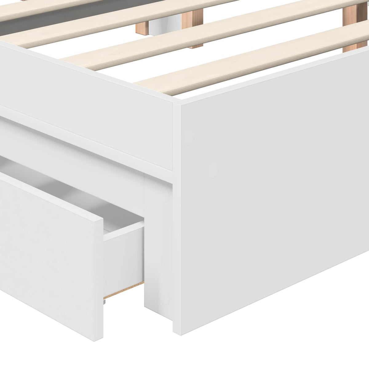 Krevet s od storage Bijelo 160 x 200 cm Konstruirano drvo