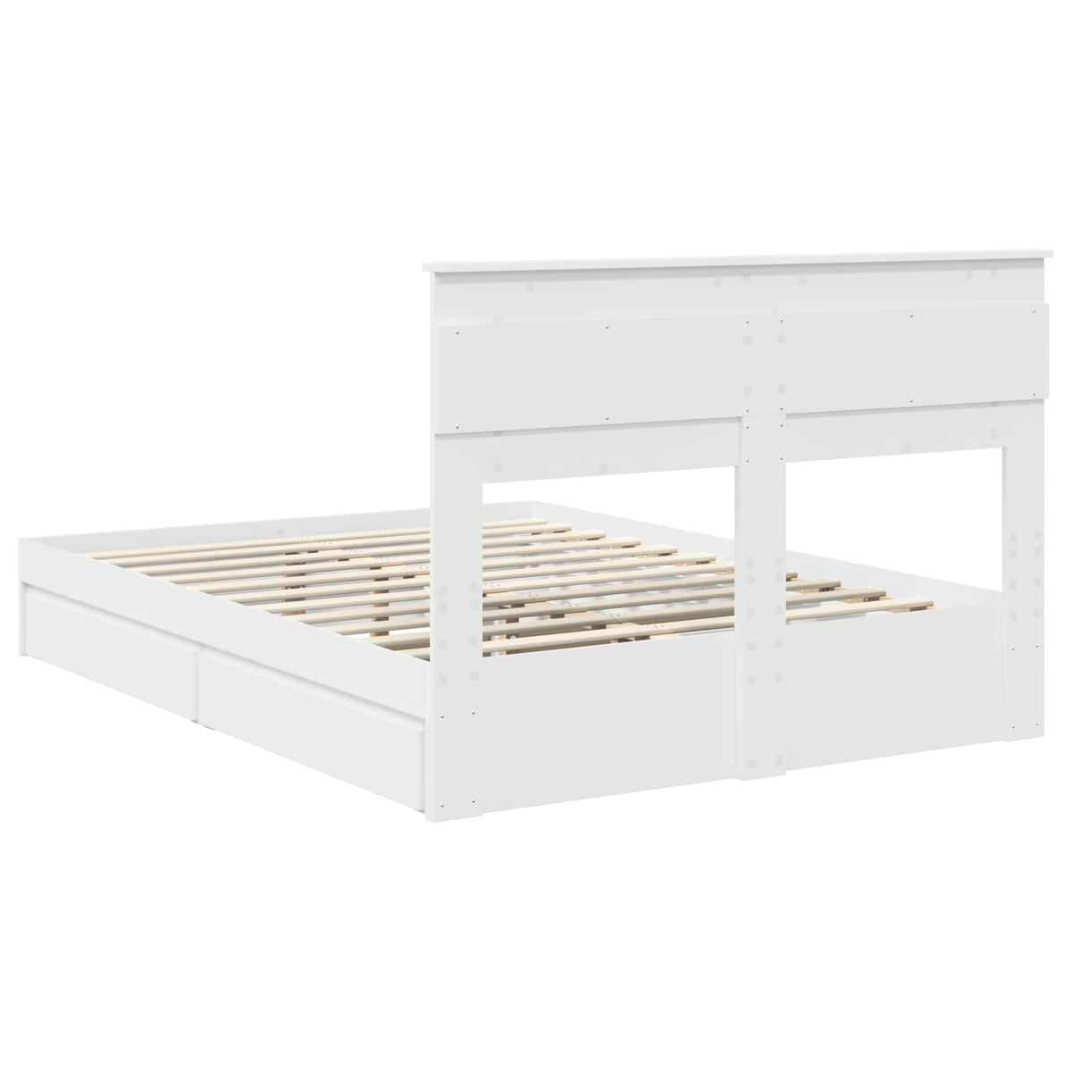 Krevet s od storage Bijelo 160 x 200 cm Konstruirano drvo