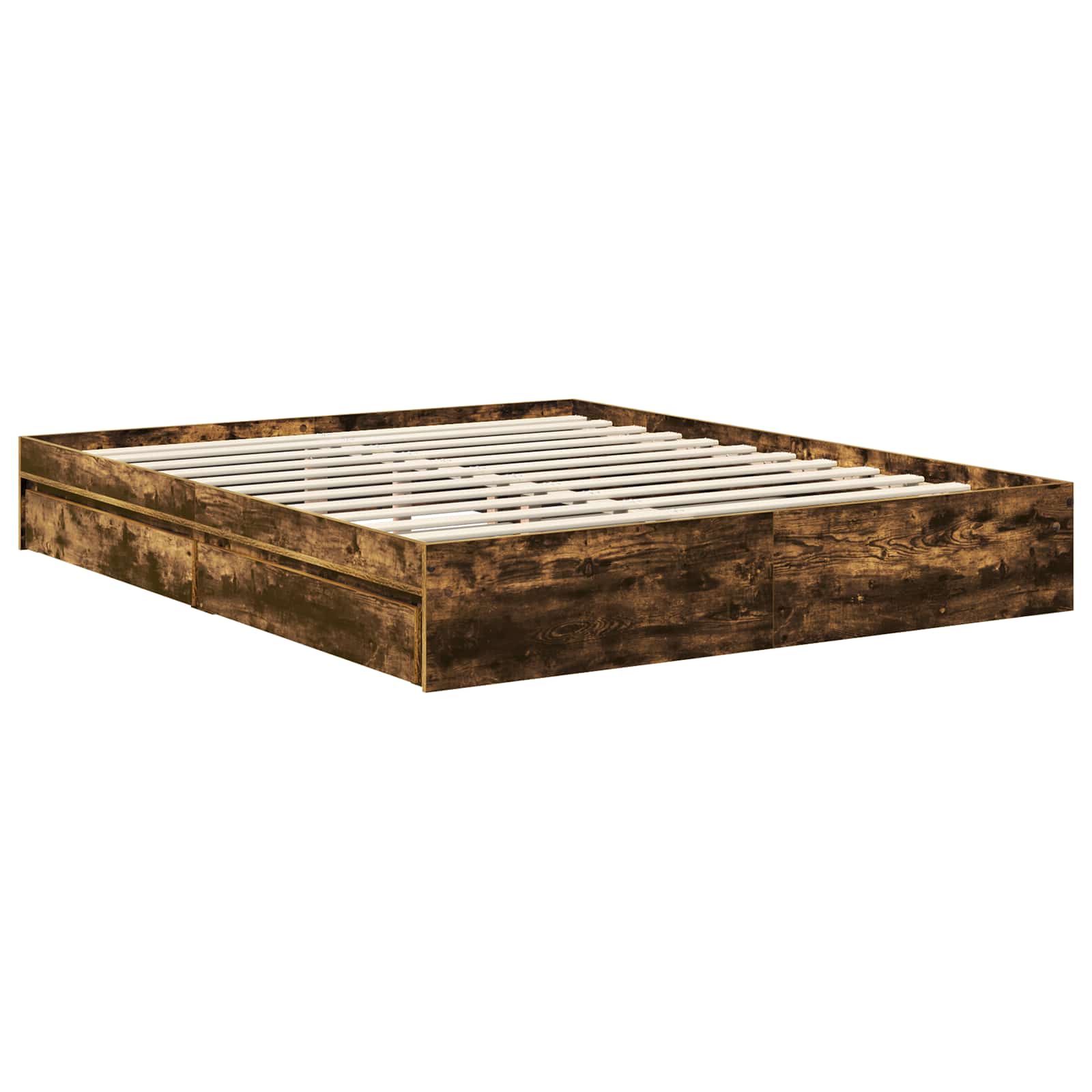 Krevet s od storage s uzglavljem Dimljeni hrast 160 x 200 cm