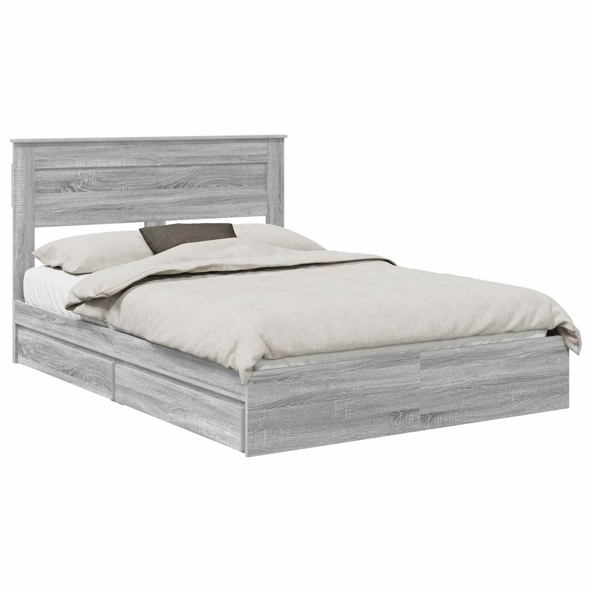Krevet s od storage Siva Sonoma 160 x 200 cm Konstruirano drvo