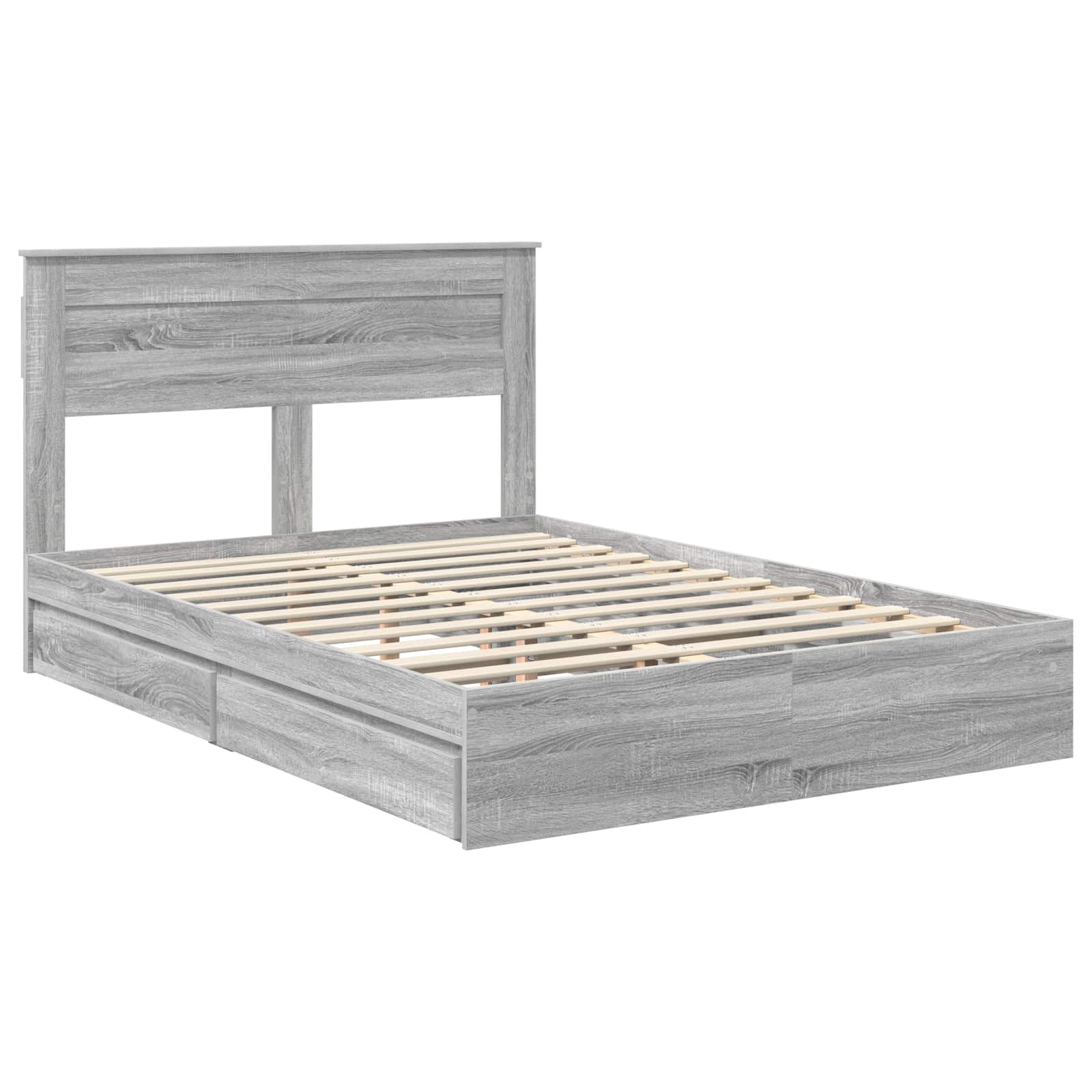 Krevet s od storage Siva Sonoma 160 x 200 cm Konstruirano drvo
