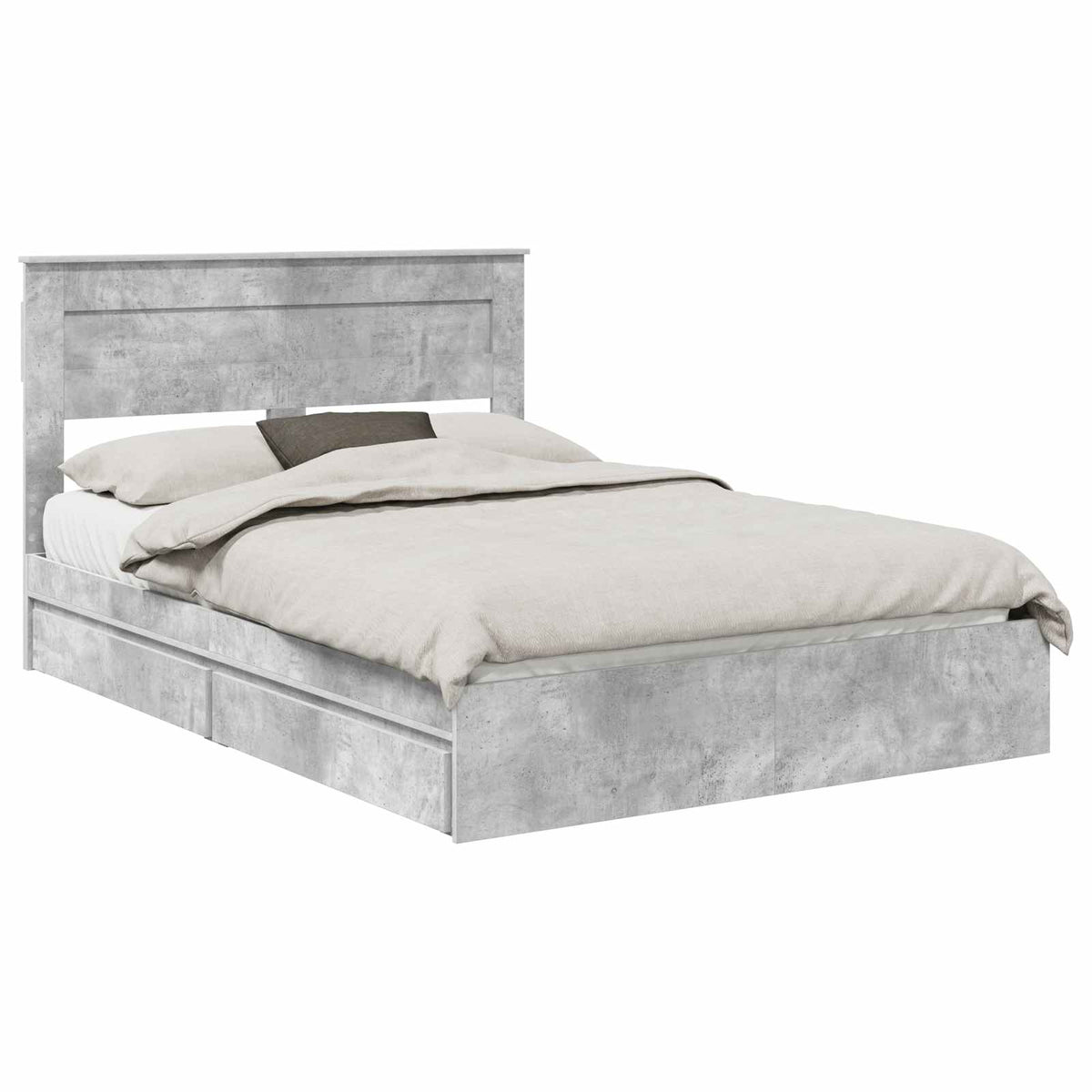 Krevet s od storage s uzglavljem Betonski sivi 150 x 200 cm