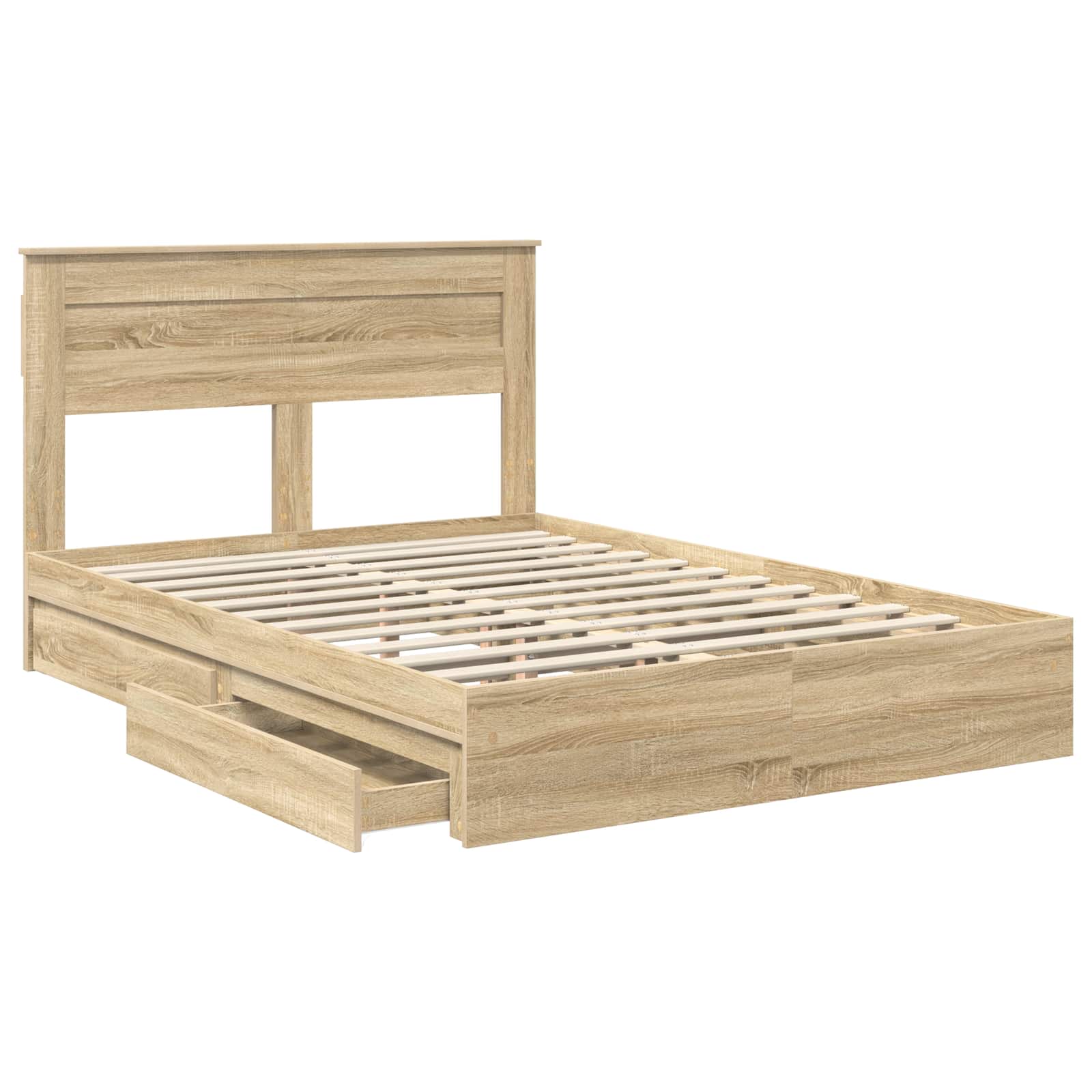 Krevet s od storage Sonoma hrast 140 x 190 cm Konstruirano drvo