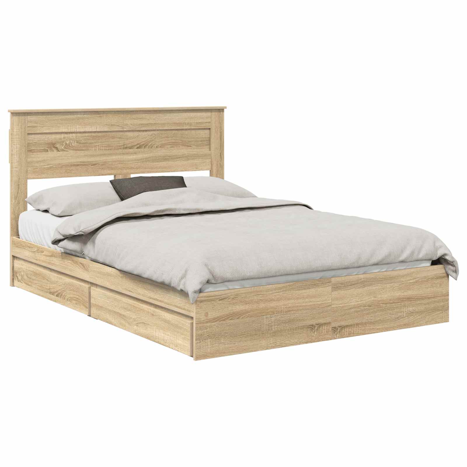 Krevet s od storage Sonoma hrast 140 x 200 cm Konstruirano drvo