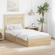 Krevet s od storage Sonoma hrast 100 x 200 cm Konstruirano drvo