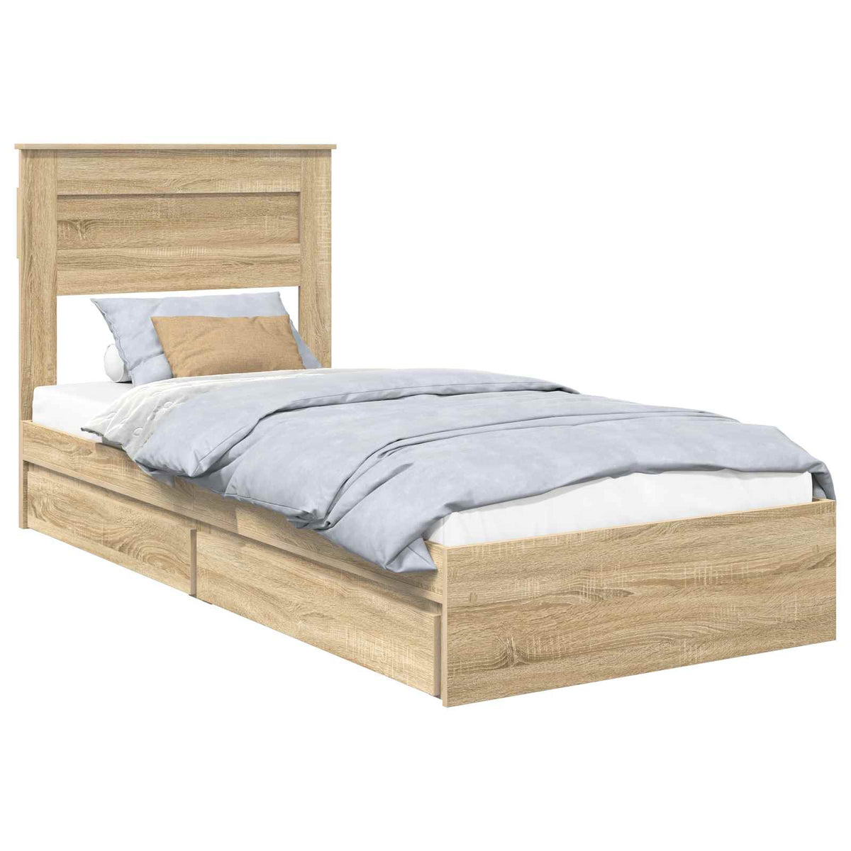 Krevet s od storage Sonoma hrast 100 x 200 cm Konstruirano drvo