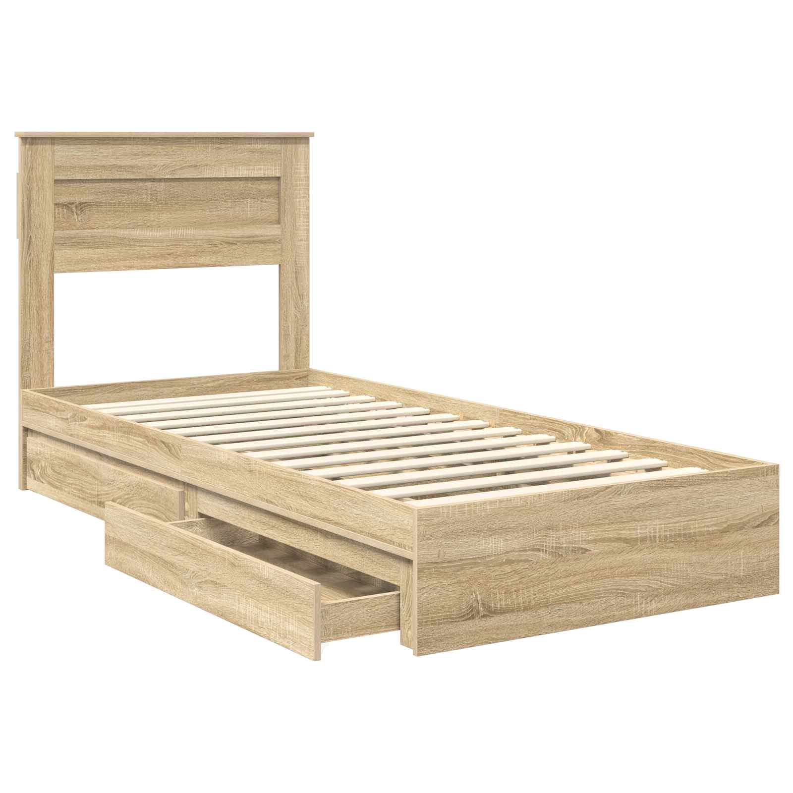 Krevet s od storage Sonoma hrast 100 x 200 cm Konstruirano drvo
