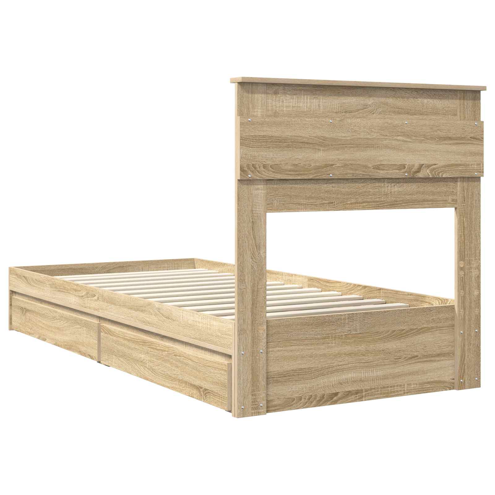 Krevet s od storage Sonoma hrast 100 x 200 cm Konstruirano drvo