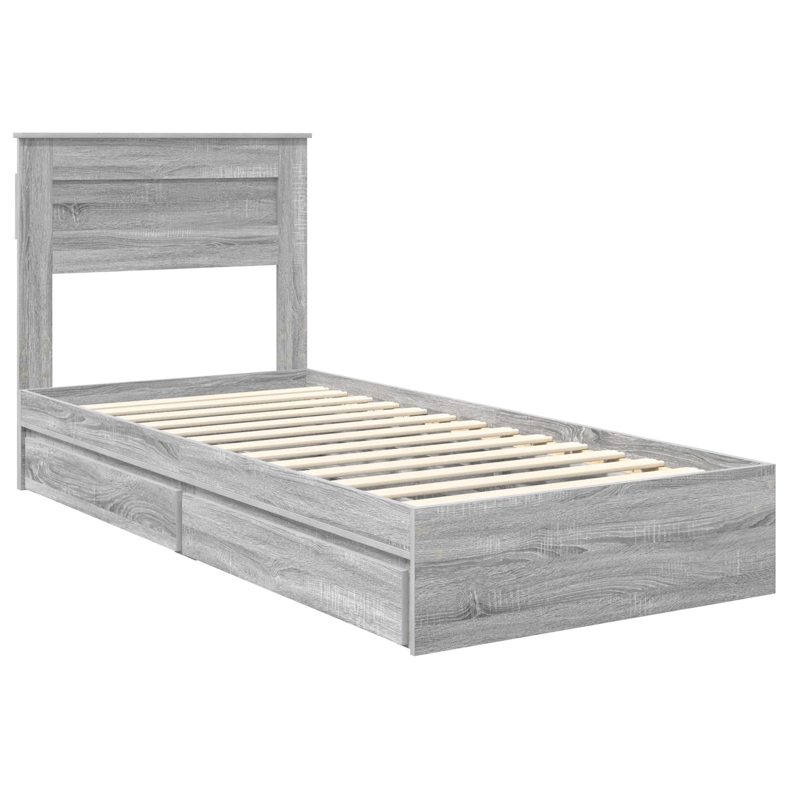 Krevet s od storage Siva Sonoma 100 x 200 cm Konstruirano drvo