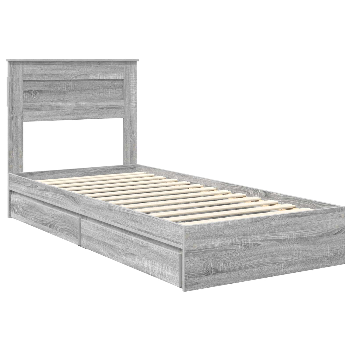 Krevet s od storage Siva Sonoma 100 x 200 cm Konstruirano drvo