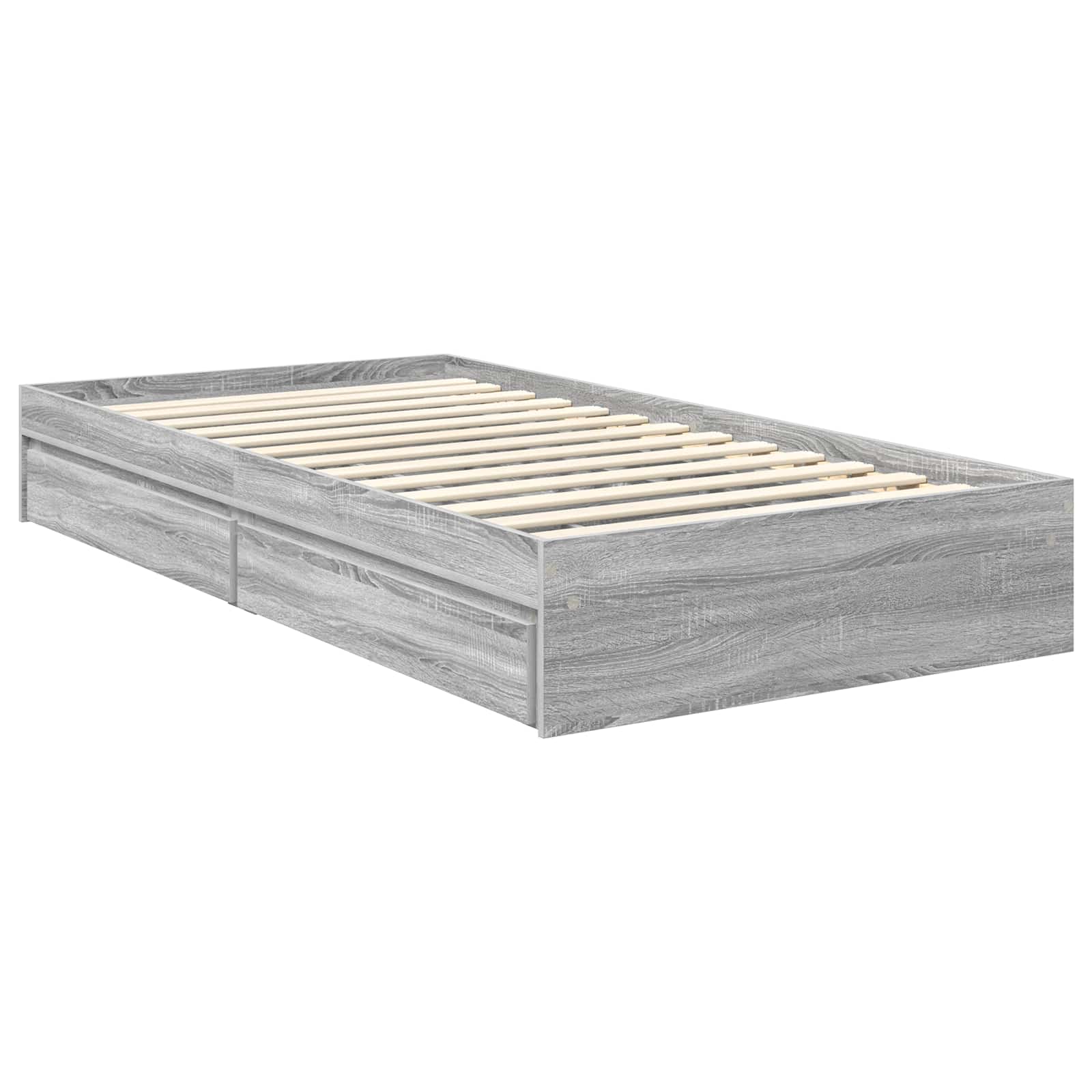 Krevet s od storage Siva Sonoma 100 x 200 cm Konstruirano drvo