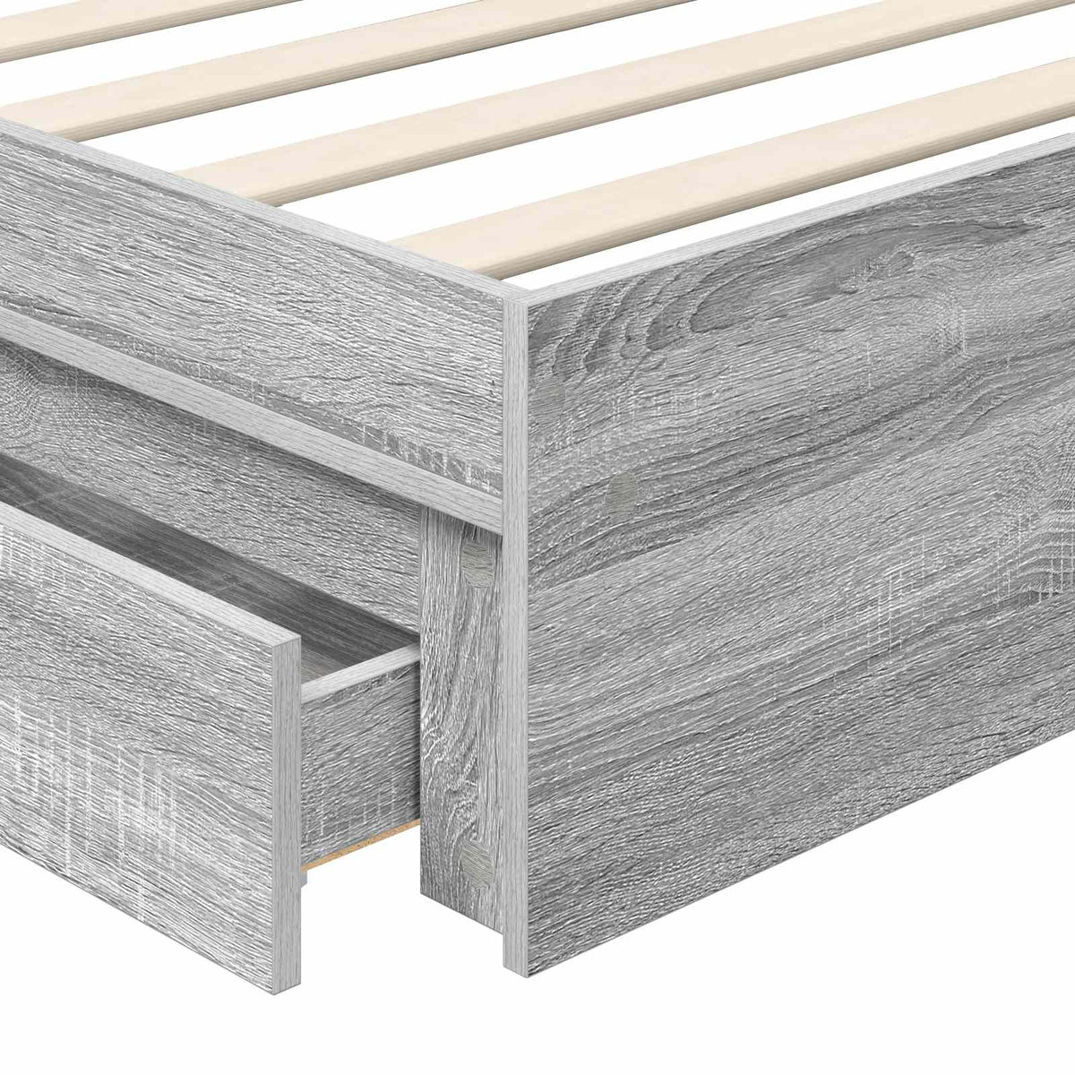 Krevet s od storage Siva Sonoma 90 x 200 cm Konstruirano drvo
