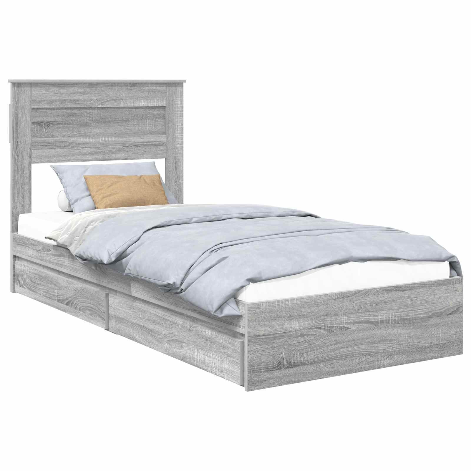 Krevet s od storage Siva Sonoma 90 x 200 cm Konstruirano drvo