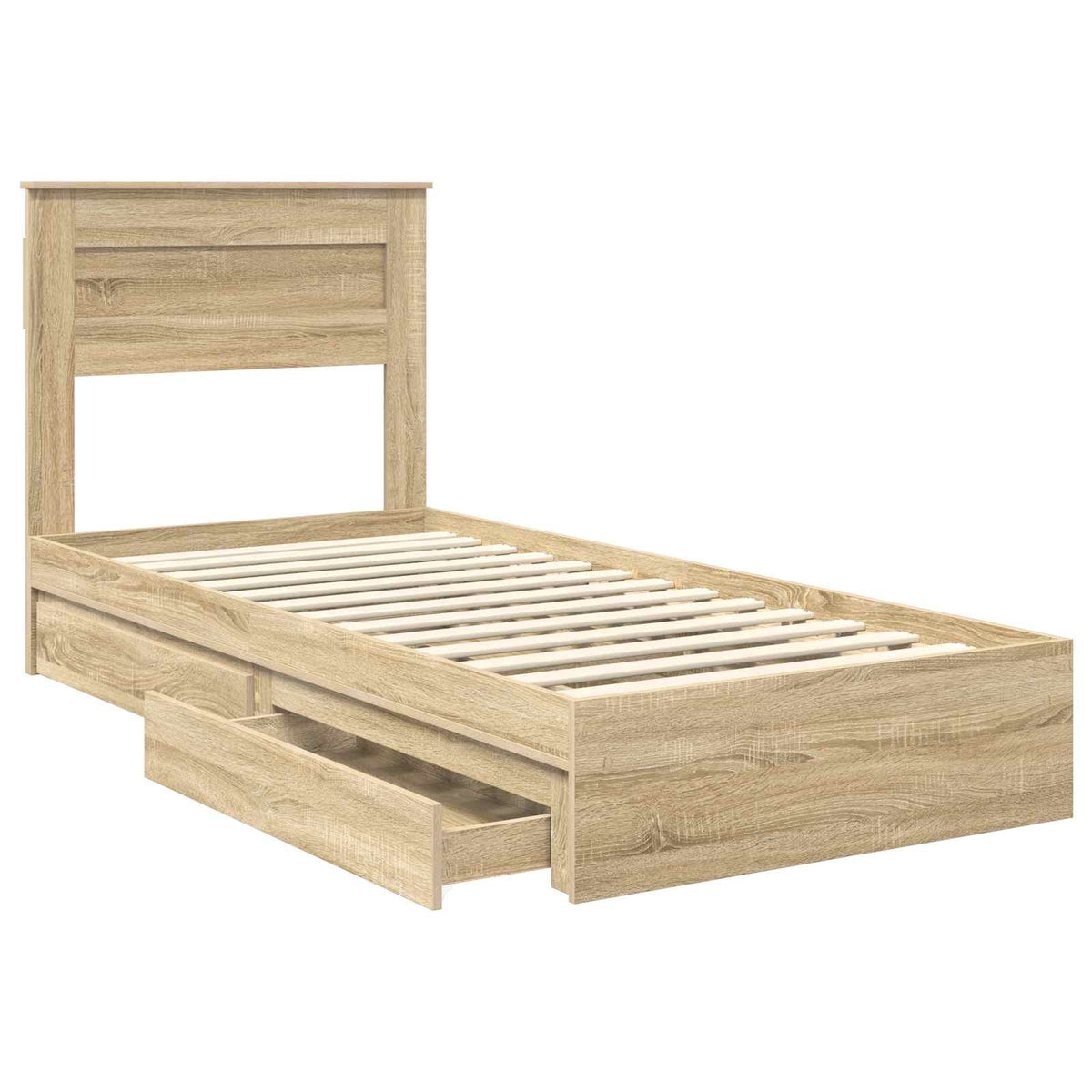 Krevet s od storage Sonoma hrast 75 x 190 cm Konstruirano drvo