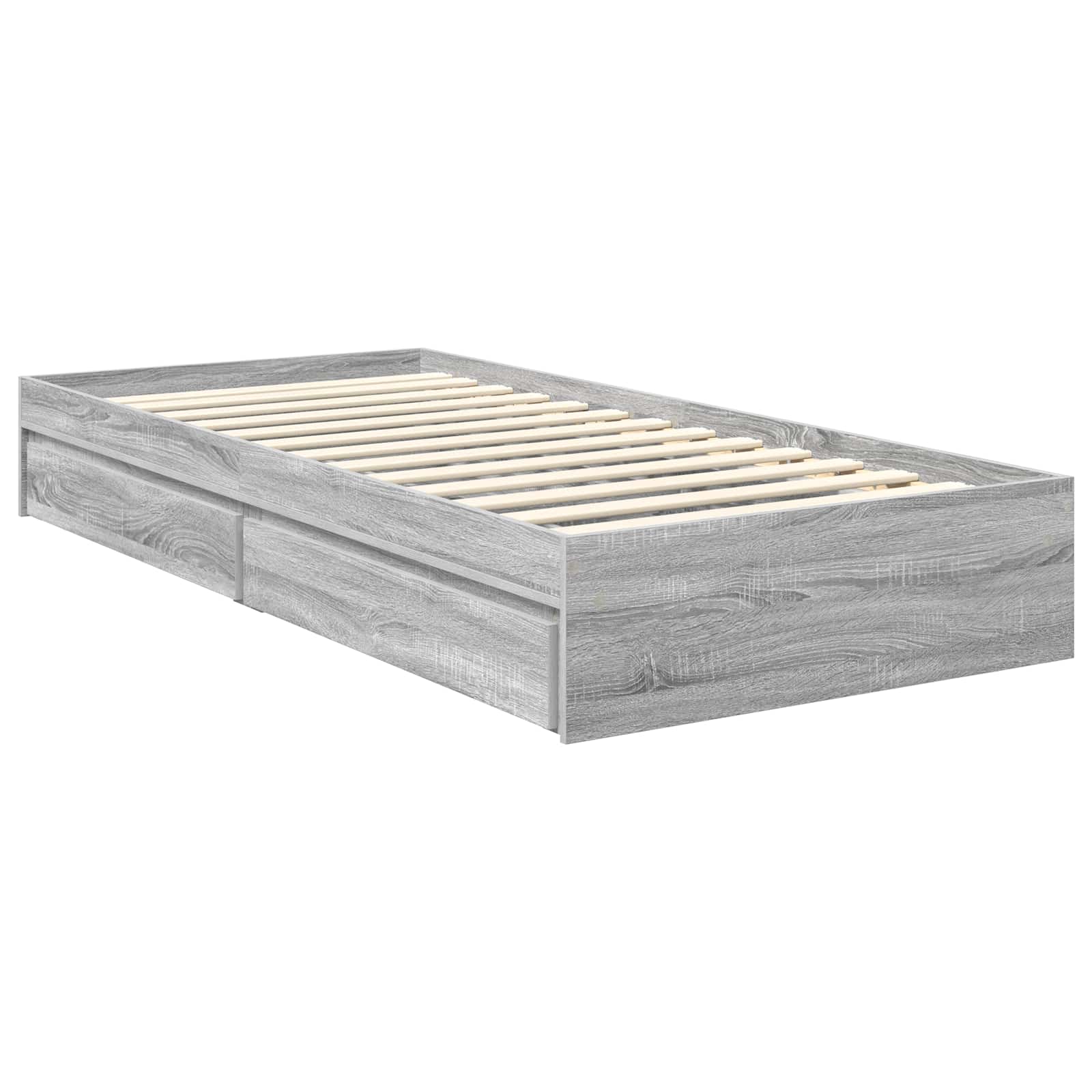 Krevet s od storage Siva Sonoma 75 x 190 cm Konstruirano drvo