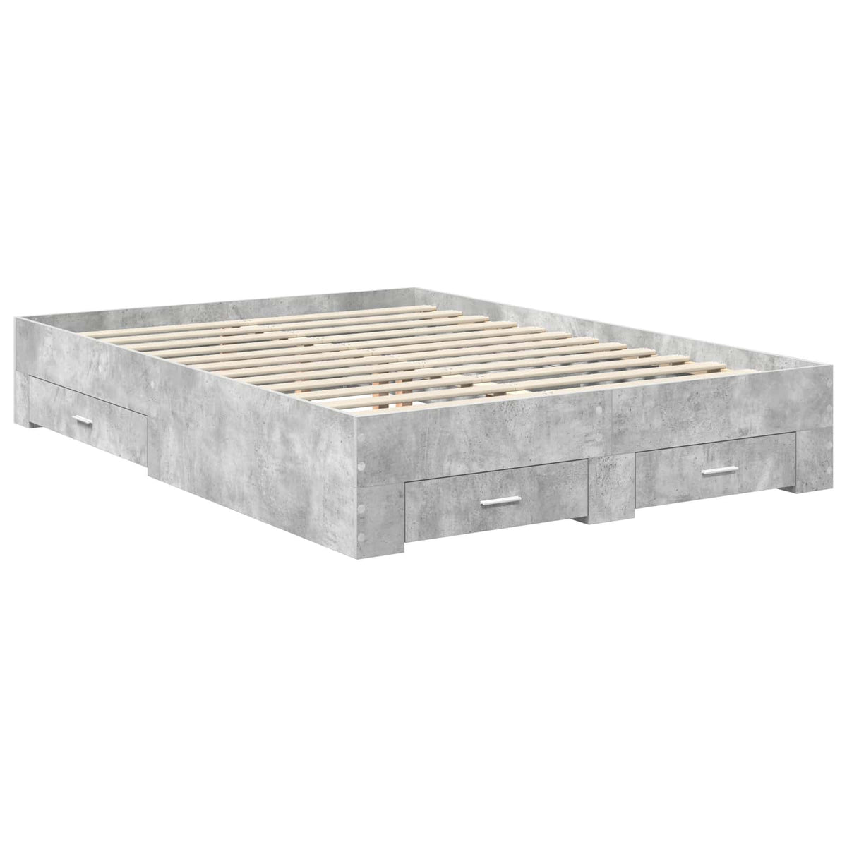 Krevetna konstrukcija s uzglavljem Betonski sivi 135 x 190 cm