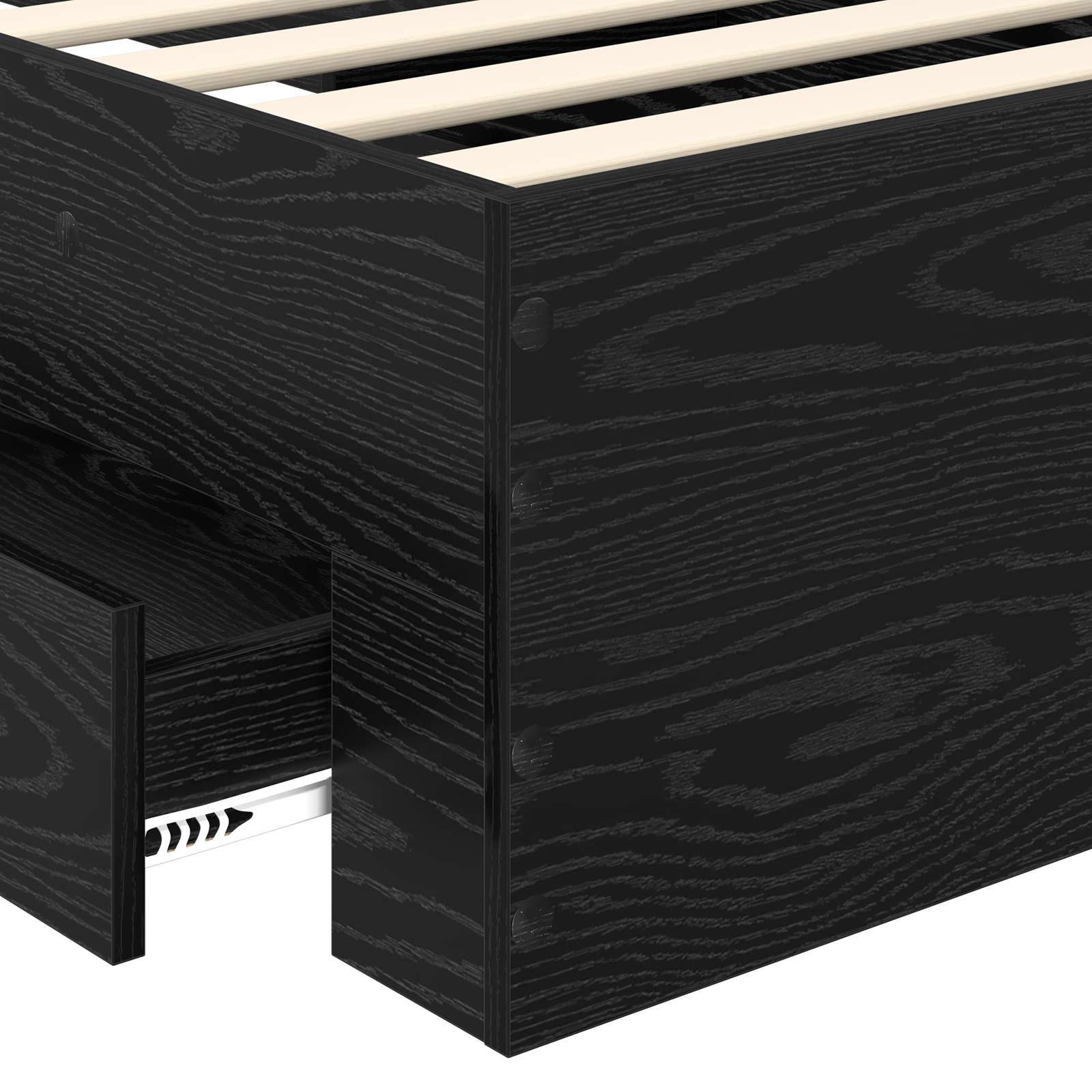 Krevetna konstrukcija Crni hrast 100 x 200 cm Konstruirano drvo