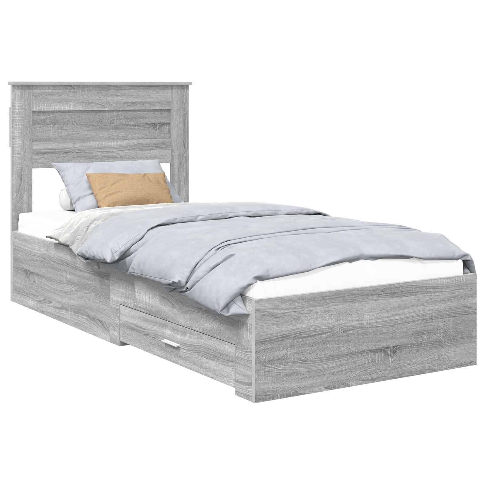 Krevetna konstrukcija Siva Sonoma 90 x 190 cm Konstruirano drvo