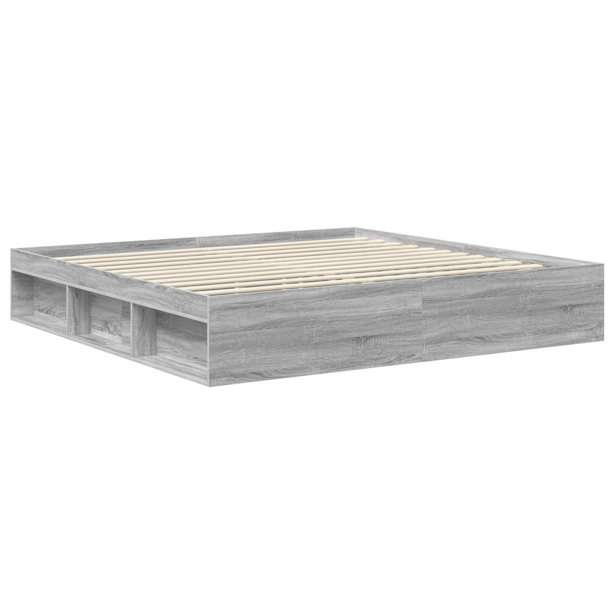 Krevetna konstrukcija s uzglavljem Siva Sonoma 200 x 200 cm