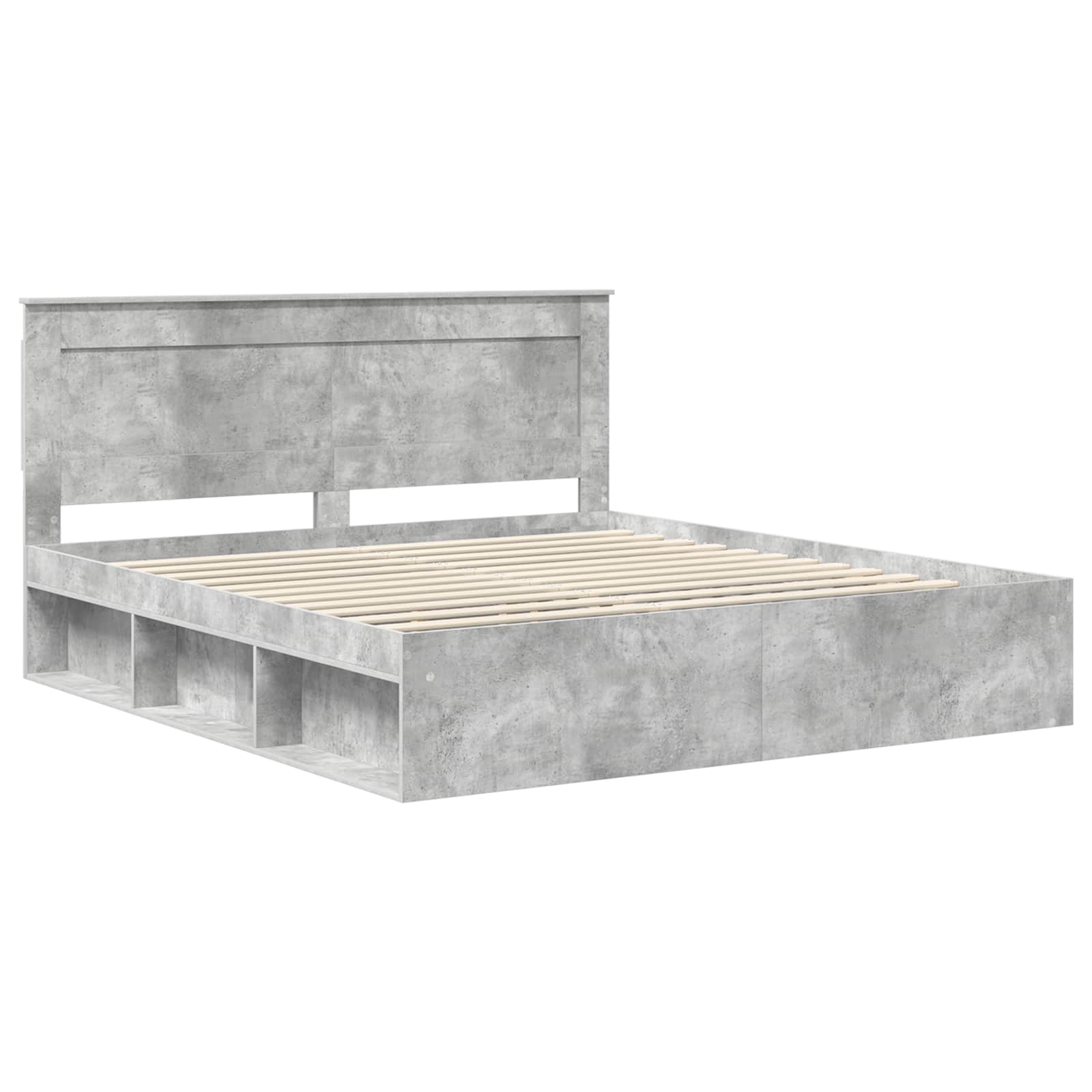 Krevetna konstrukcija Beton 180 x 200 cm Čvrsto borovo drvo